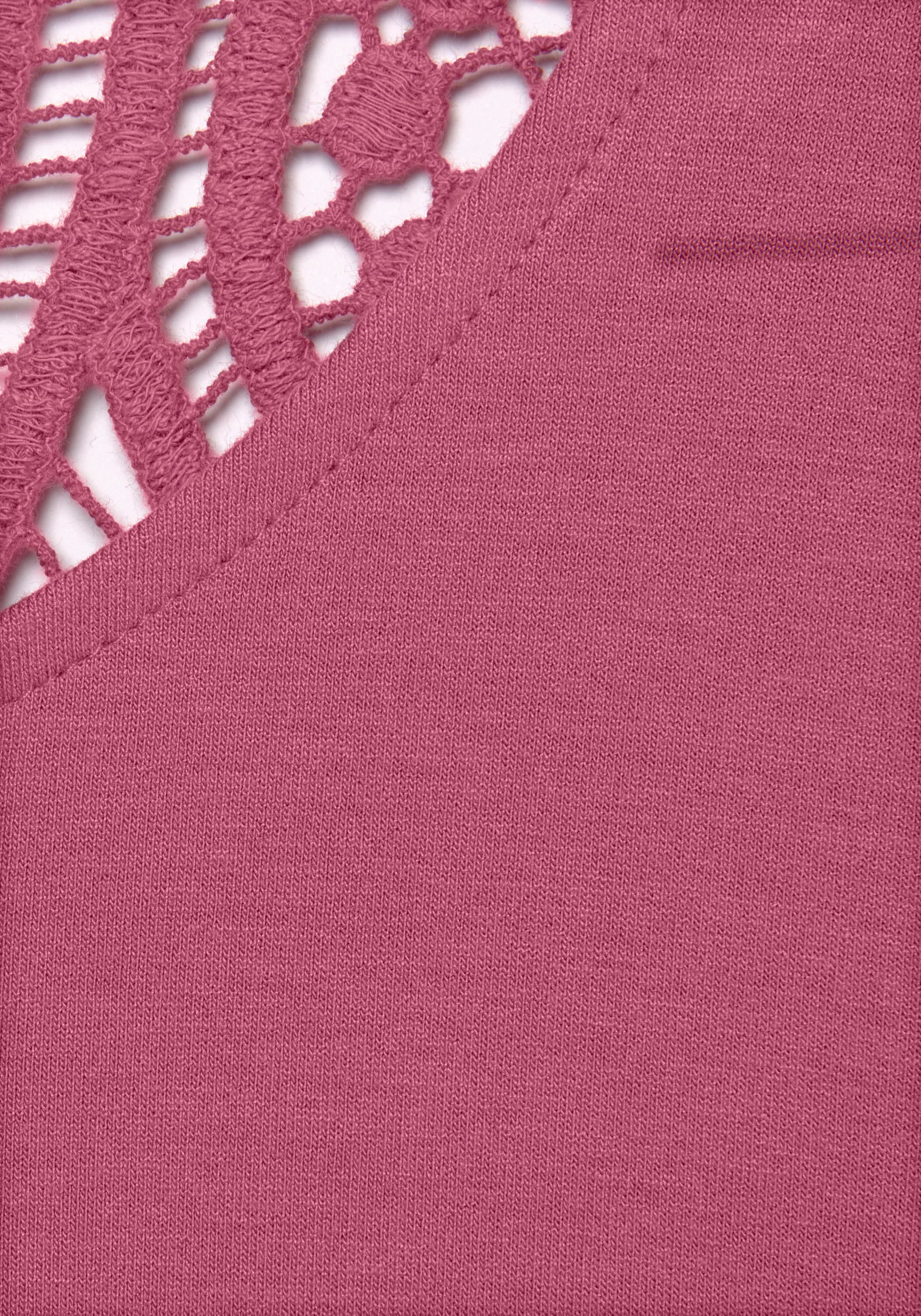 Vivance Kurzarmshirt »mit Häkelspitze am Rücken«, aus weichem Viskose-Stretch