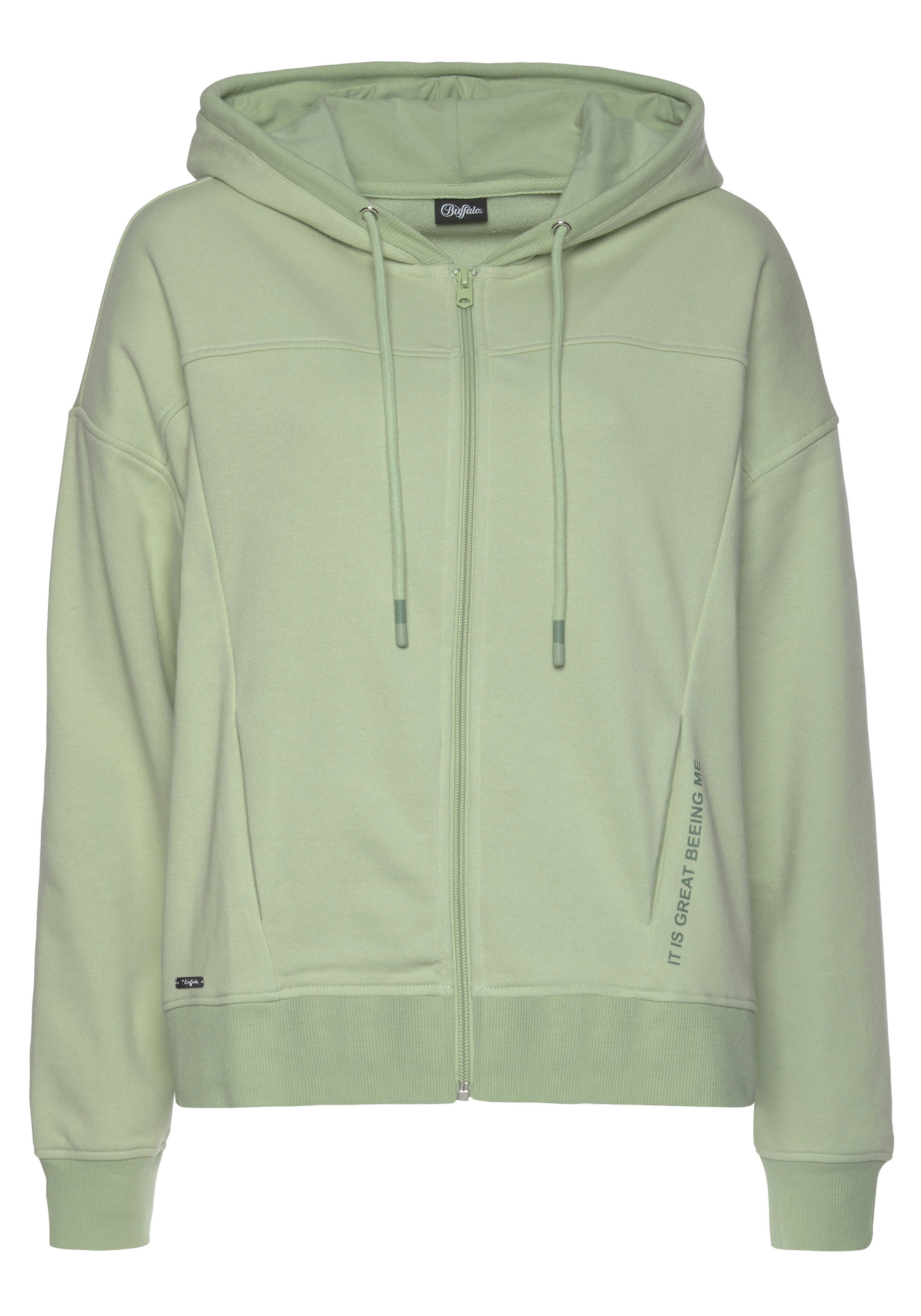 Buffalo Kapuzensweatjacke, mit Statement Druck, Loungeanzug