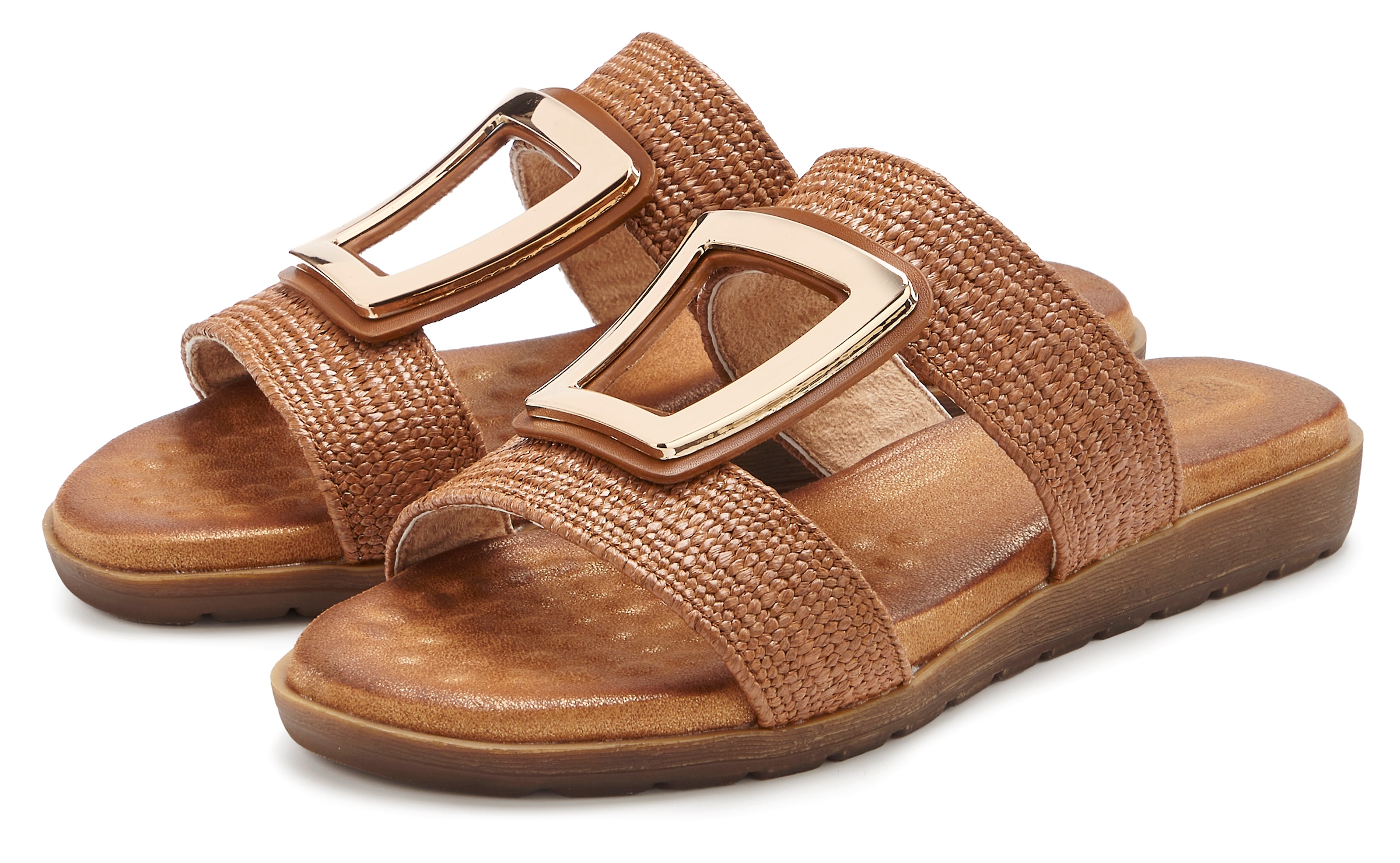 Vivance Pantolette »Sandale, Sommerschuh, offener Schuh, Mule,«  NEU mit modischem Schmuckelement und softer Innensohle VEGAN