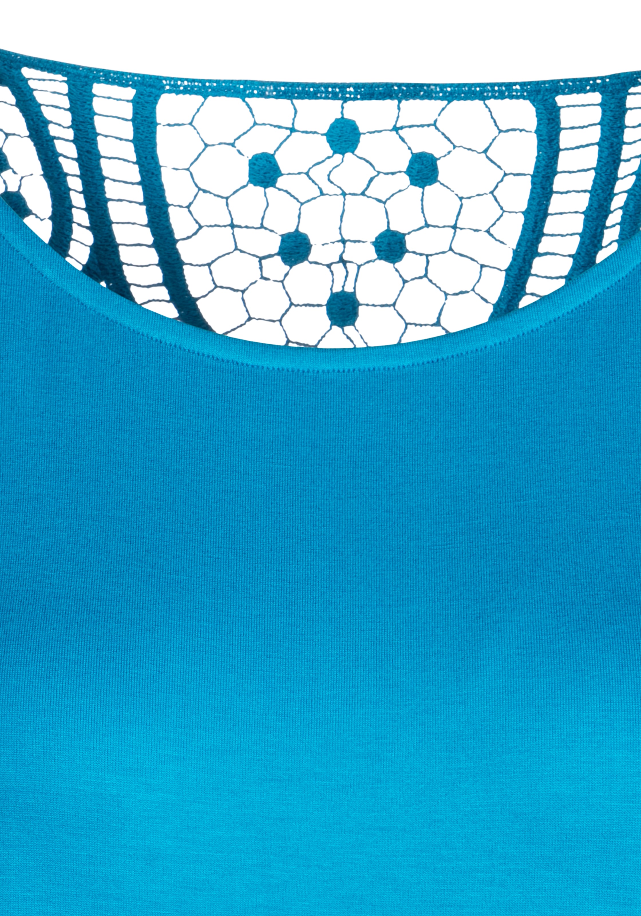 Vivance Kurzarmshirt »mit Häkelspitze am Rücken«, aus weichem Viskose-Stretch