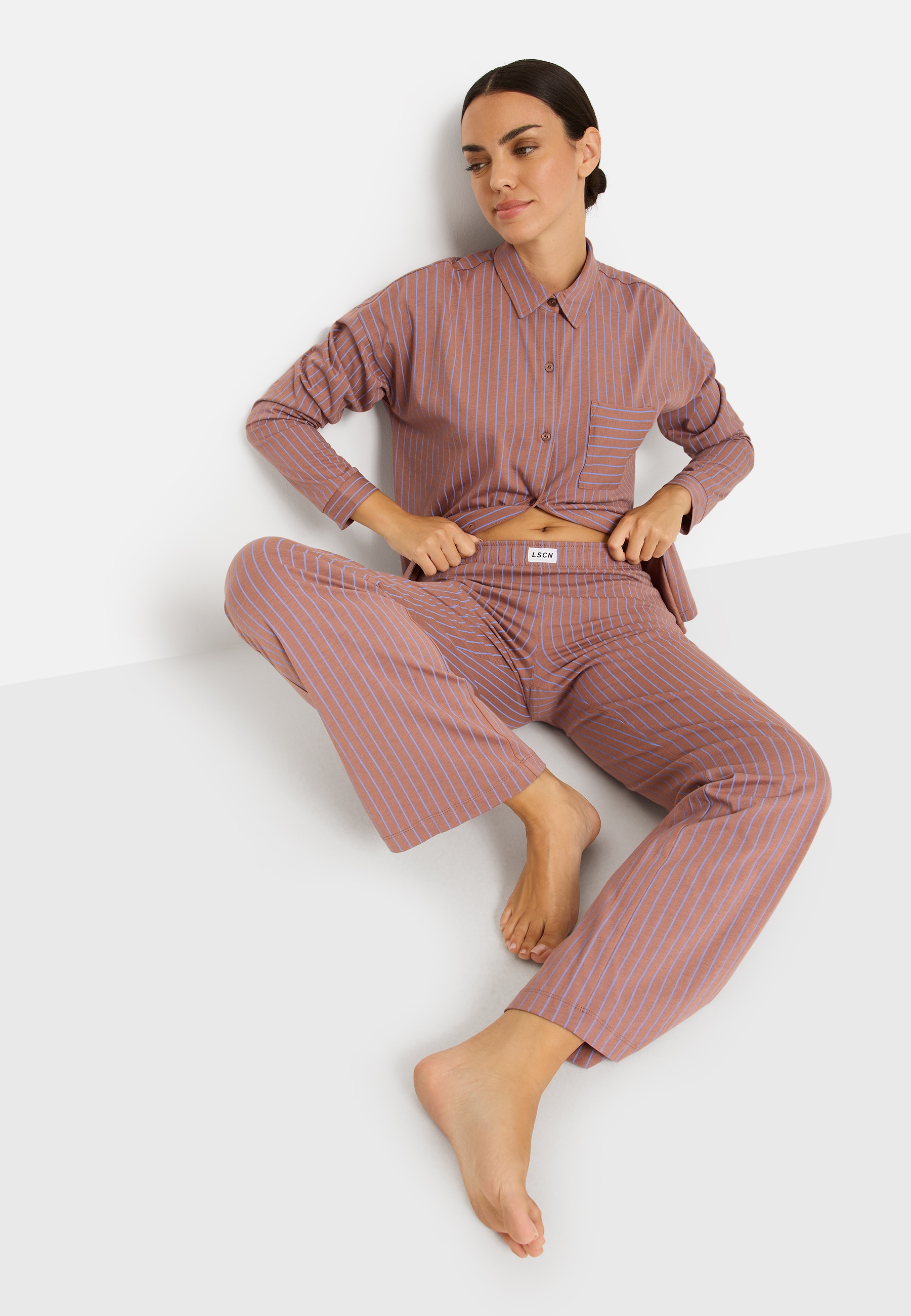 LSCN by LASCANA Pyjamahose  mit weitem Bein