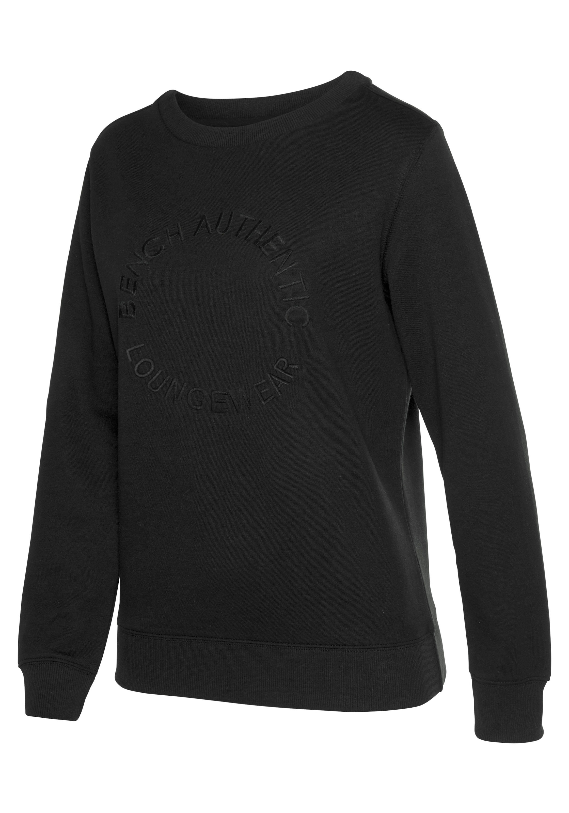 Bench. Loungewear Sweatshirt, mit runder Logostickerei, Loungwear