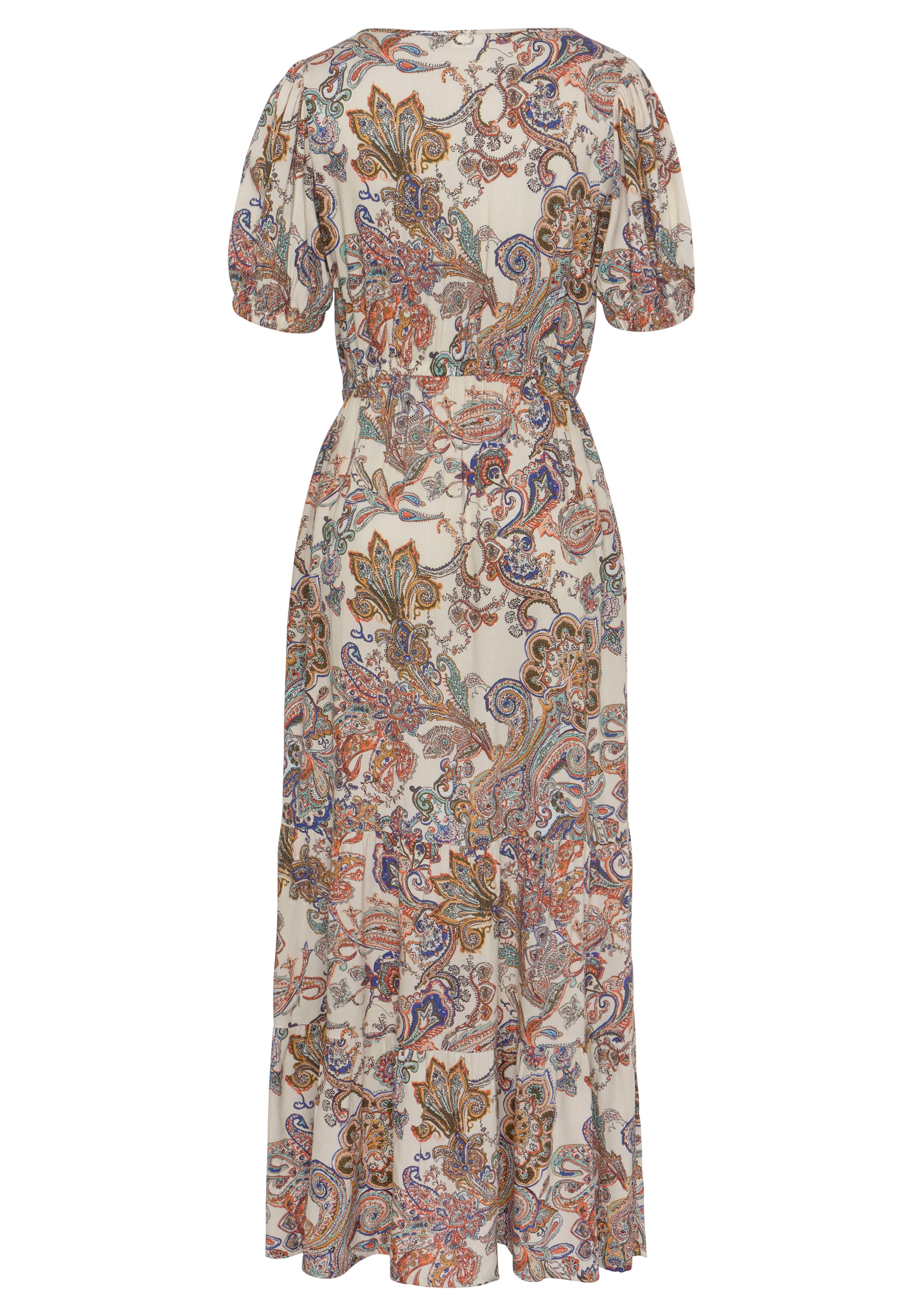 Vivance Maxikleid, aus gewebter Viskose, Paisleyprint, Druckkleid, Volants