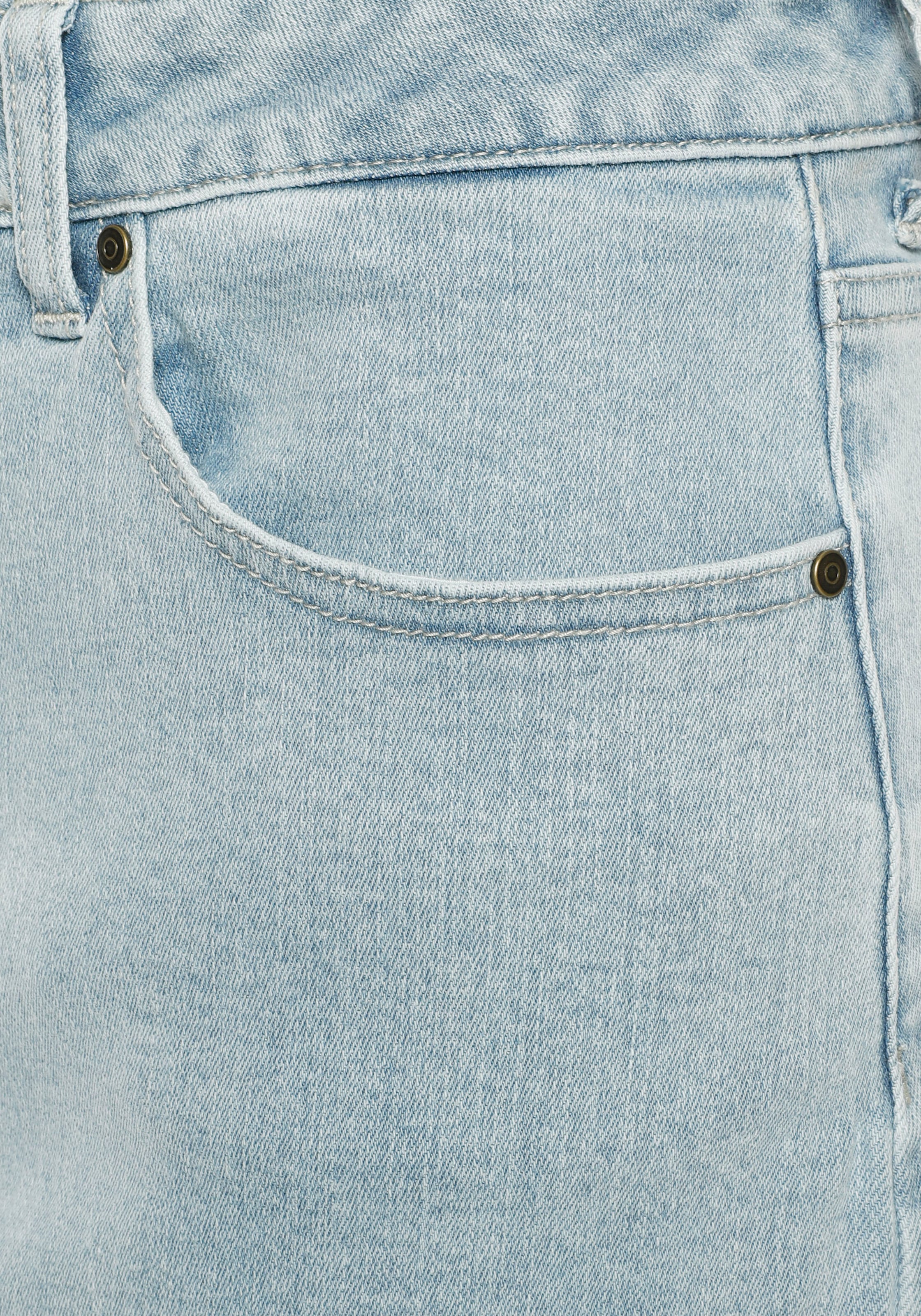 Buffalo Jeansrock, in kurzer Form mit Fransensaum, Minirock aus bequemem Baumwoll-Stretch