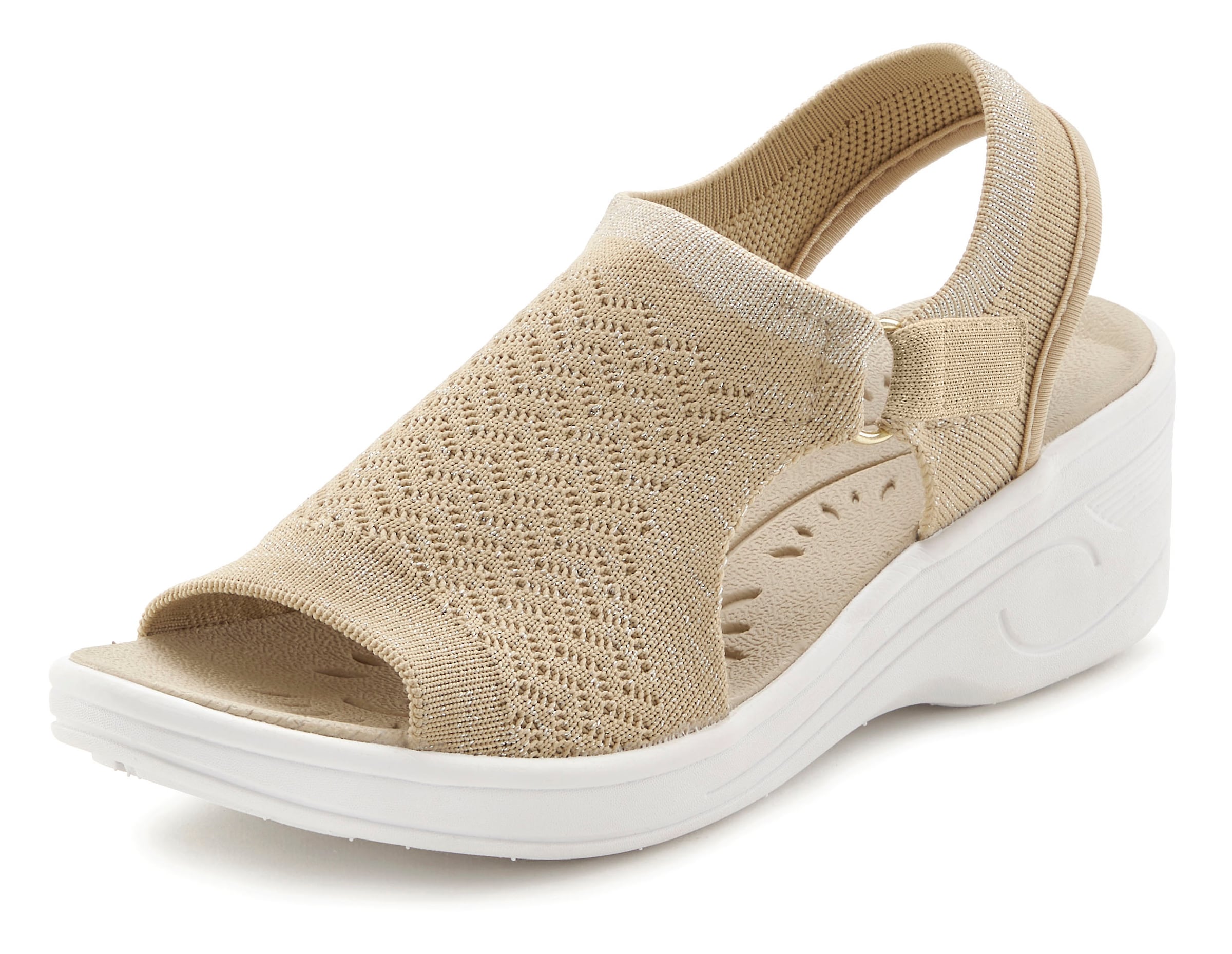 Vivance Sandalette »Sandale, Sommerschuh, offener Schuh«  mit Keilabsatz und Klettverschluss VEGAN