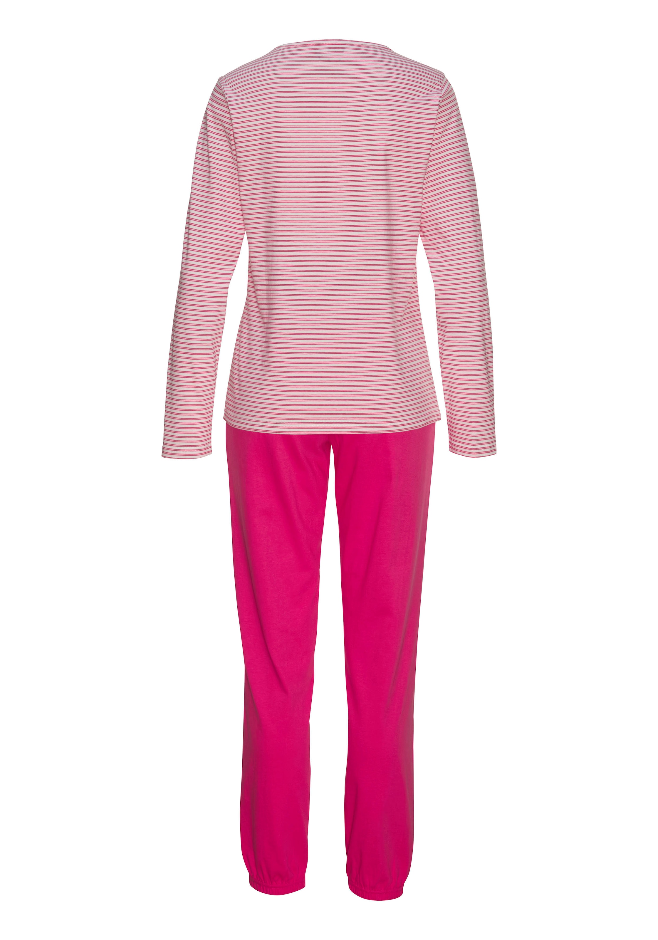 Vivance Dreams Pyjama, (Set, 2 tlg.), mit garngefärbten Streifen