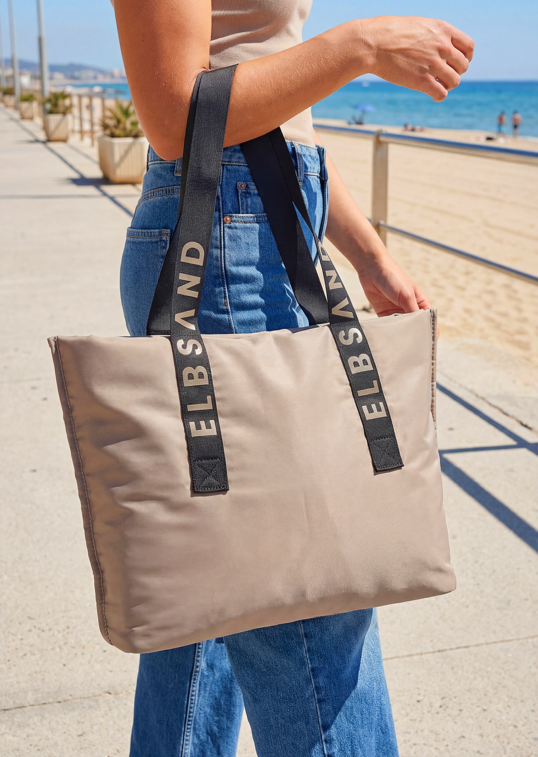 Elbsand Shopper »Schultertasche, Henkeltasche« große Handtasche, Tragetasche, Einkaufstasche, Badetasche VEGAN