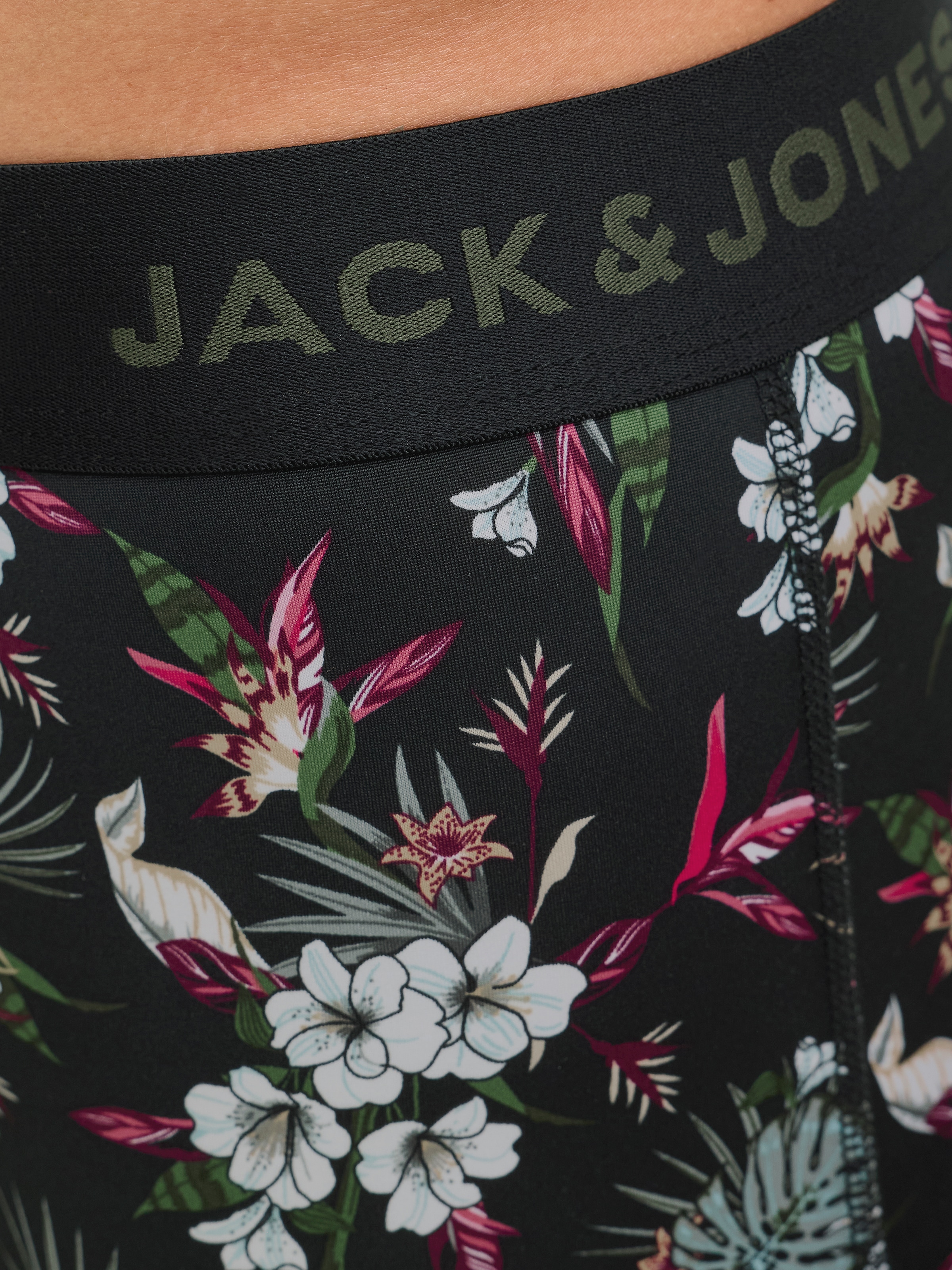 Jack & Jones Trunk »JACFLOWER aus Microfaserqualität und schnelltrocknendem Material« Packung, 3 Stk. unifarben mit Farbeinsatz, modisch, eng anliegend, Microfaser