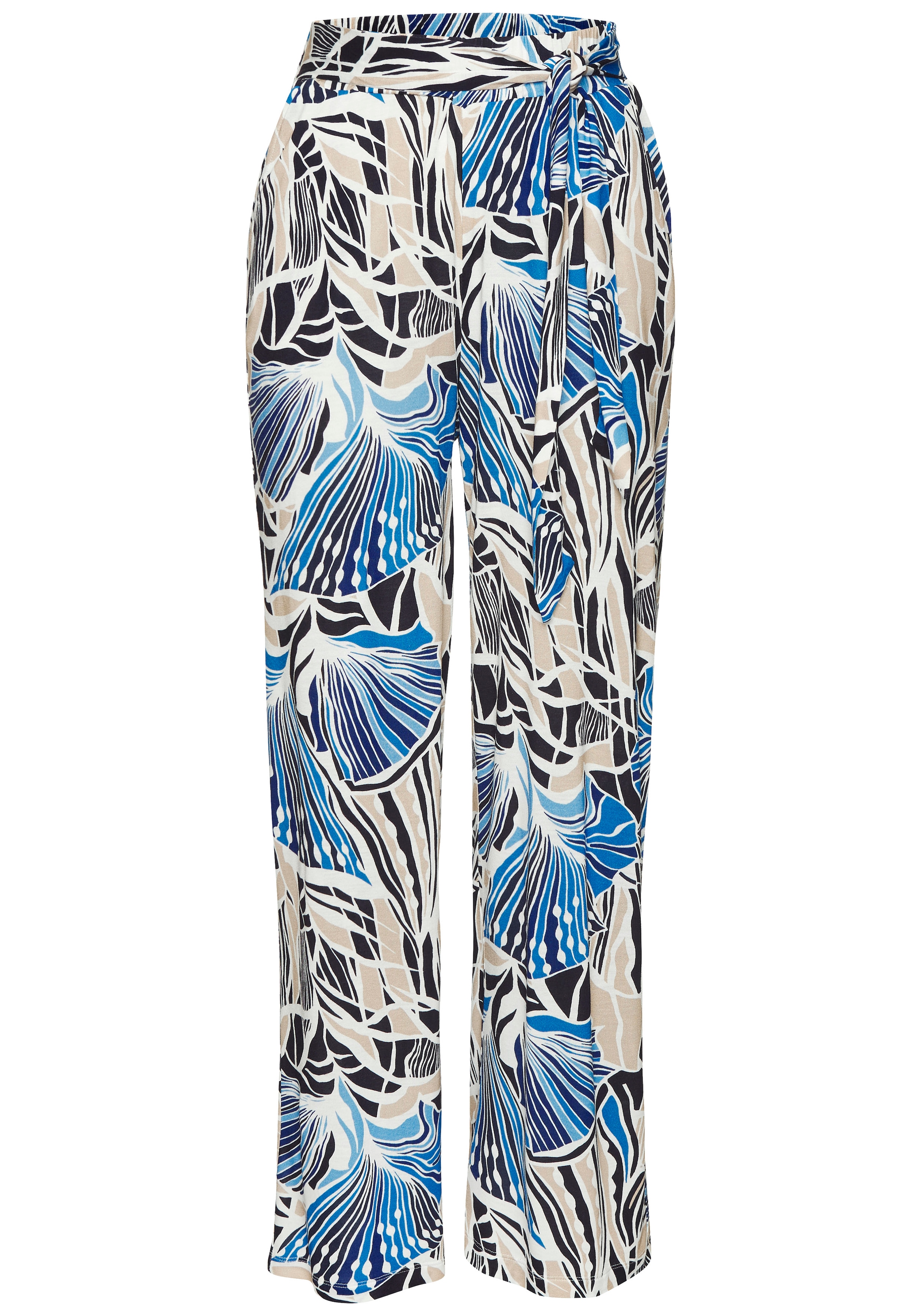 LASCANA Palazzohose  aus Viskosejersey, Sommerhose mit Alloverprint und Taschen