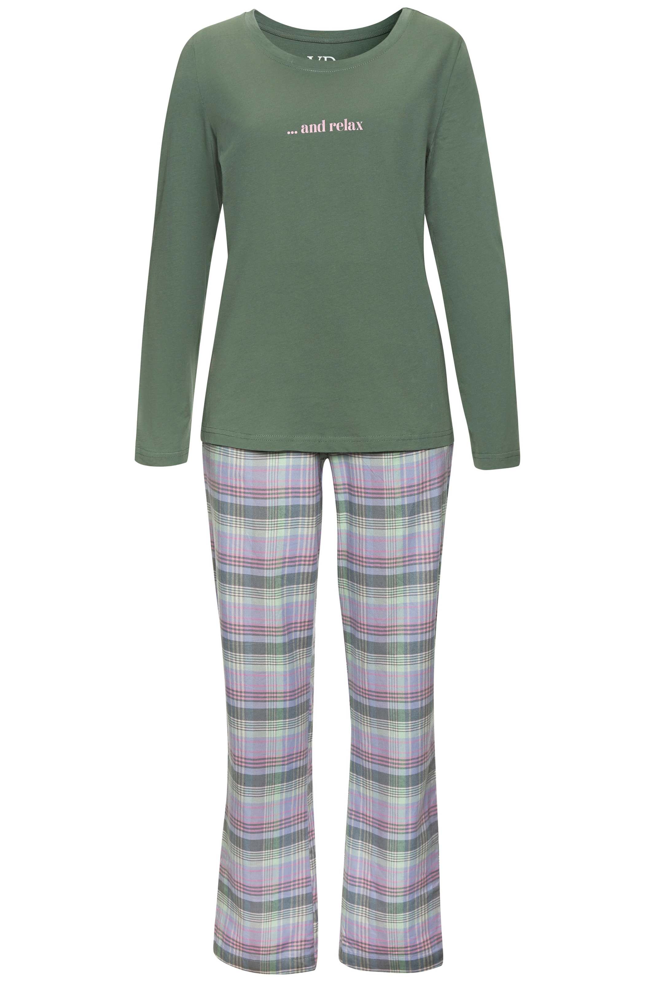 Vivance Dreams Pyjama, (2 tlg.), aus kuschelig weichem Flanell