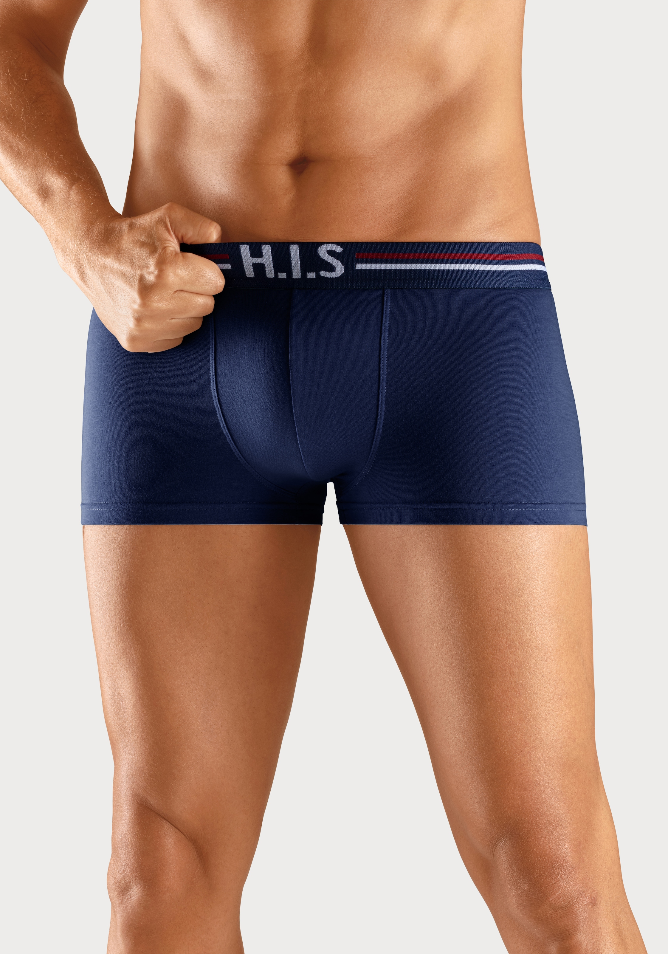 H.I.S Hipster, (Packung, 5 St.), knapp sitzende Boxershorts mit Streifen aus Baumwollmischung