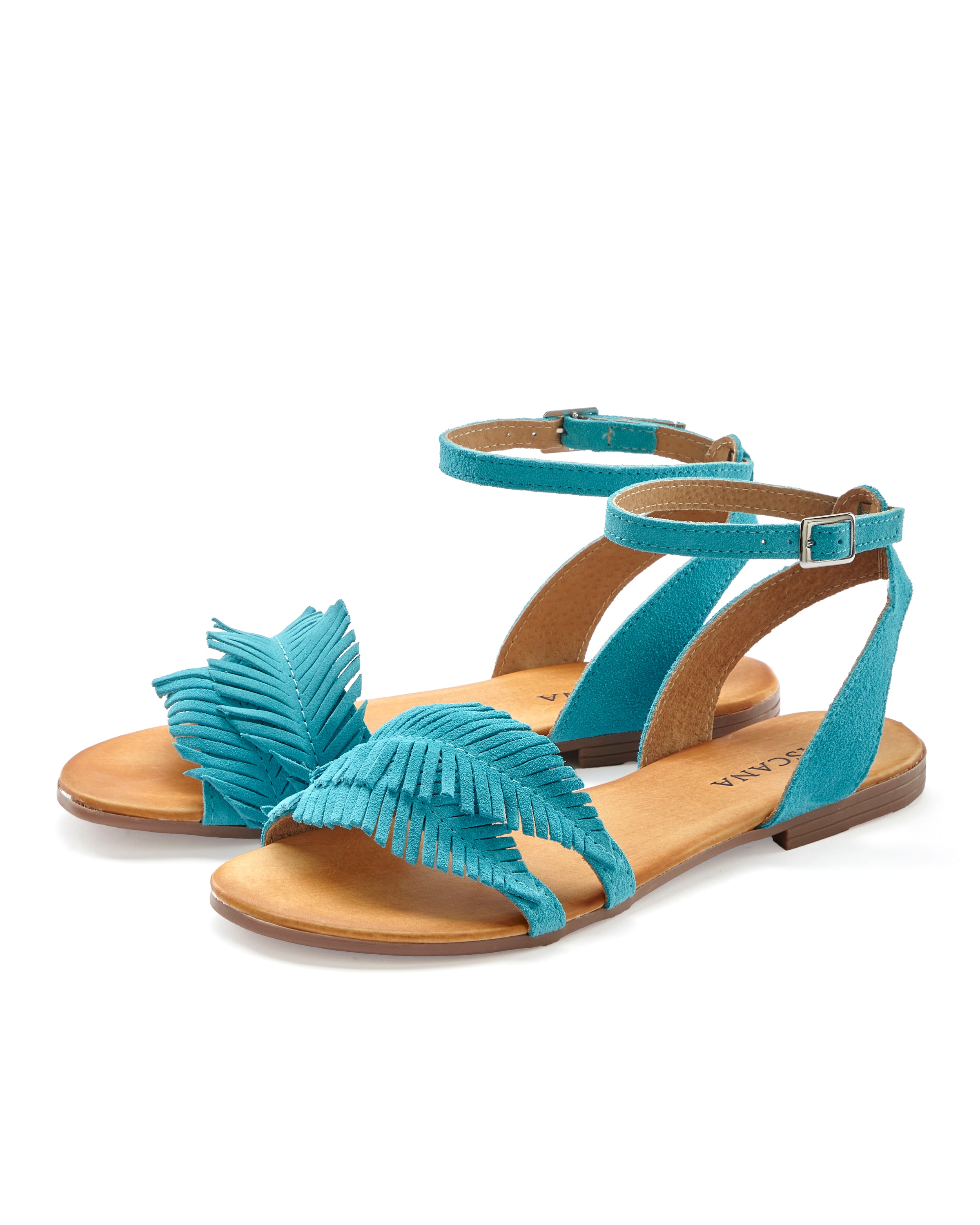 LASCANA Sandale »Sommerschuh«, Sandalette, Sommerschuh aus Leder mit modischen Fransen