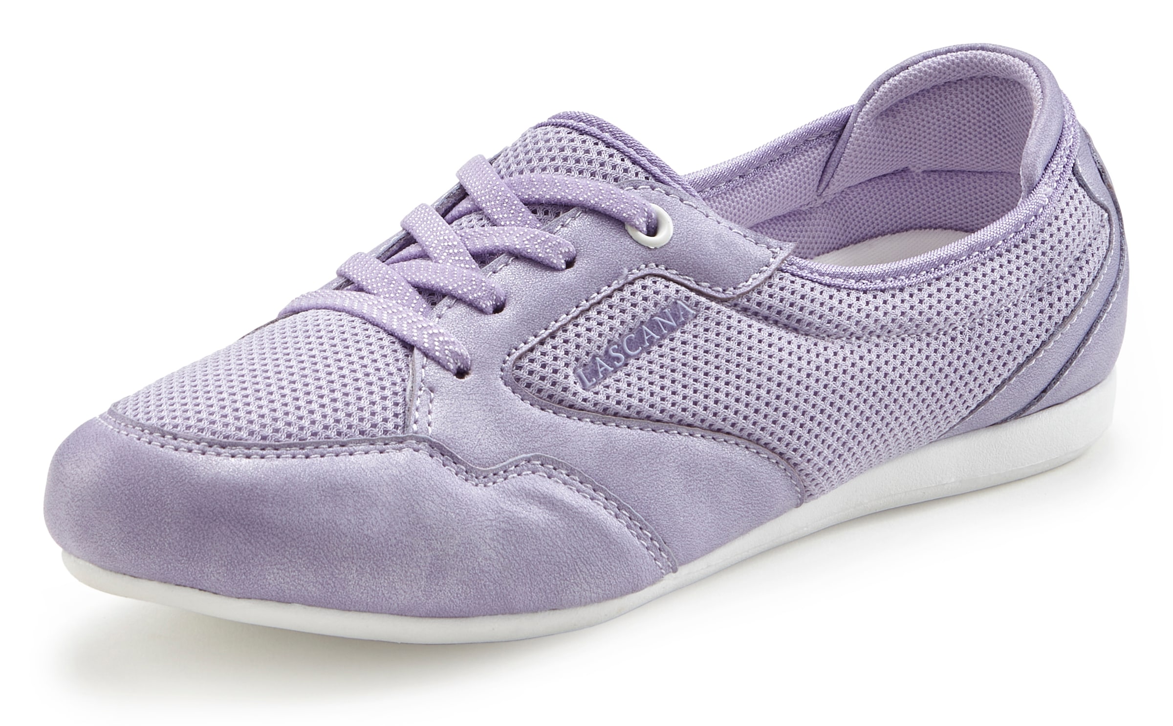 LASCANA Sneaker, Freizeitschuh, Halbschuh in modischer Mesh-Optik VEGAN