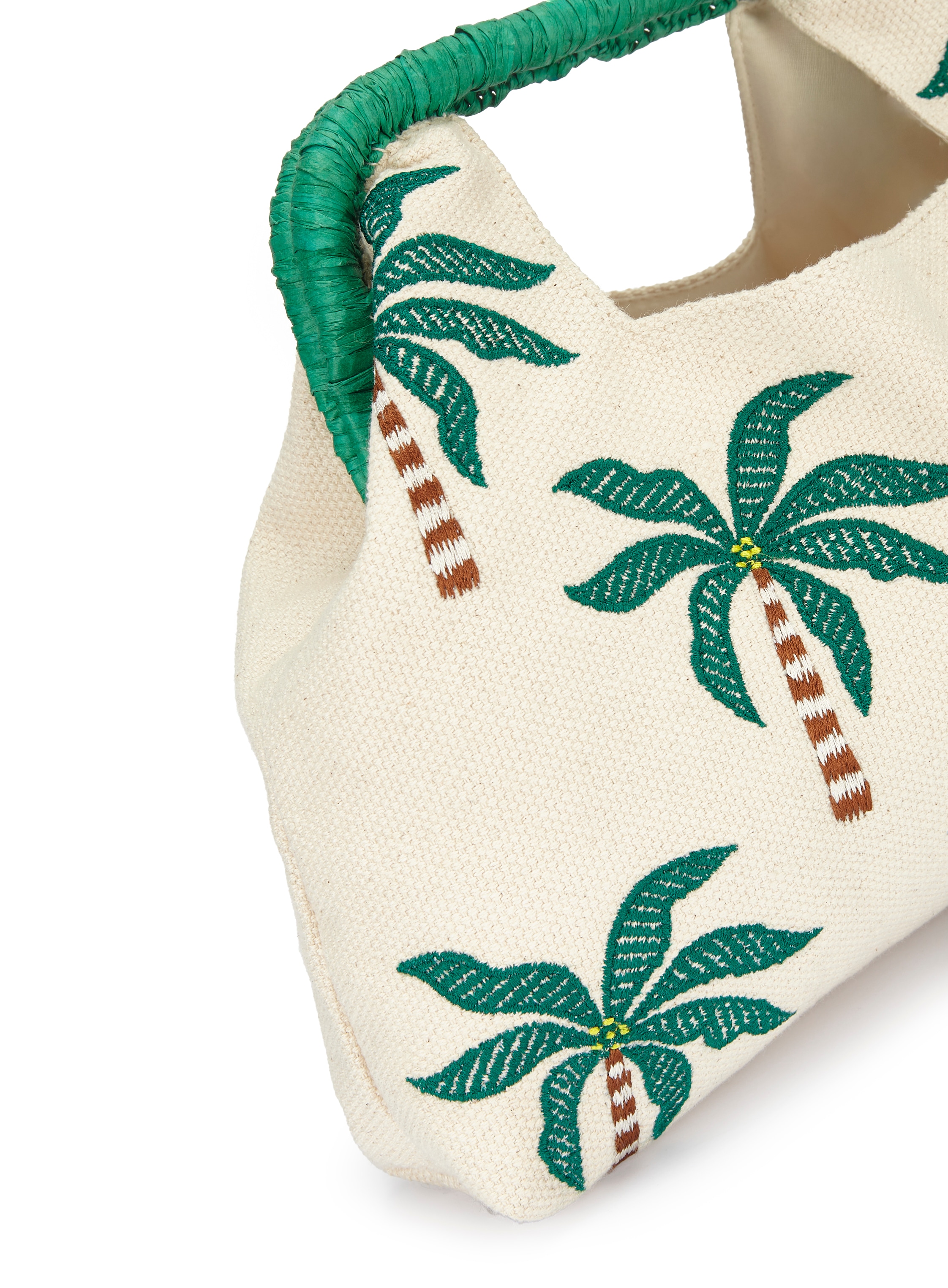 LSCN by LASCANA Handtasche Clutch, sommerliche Palmen-Stickerei