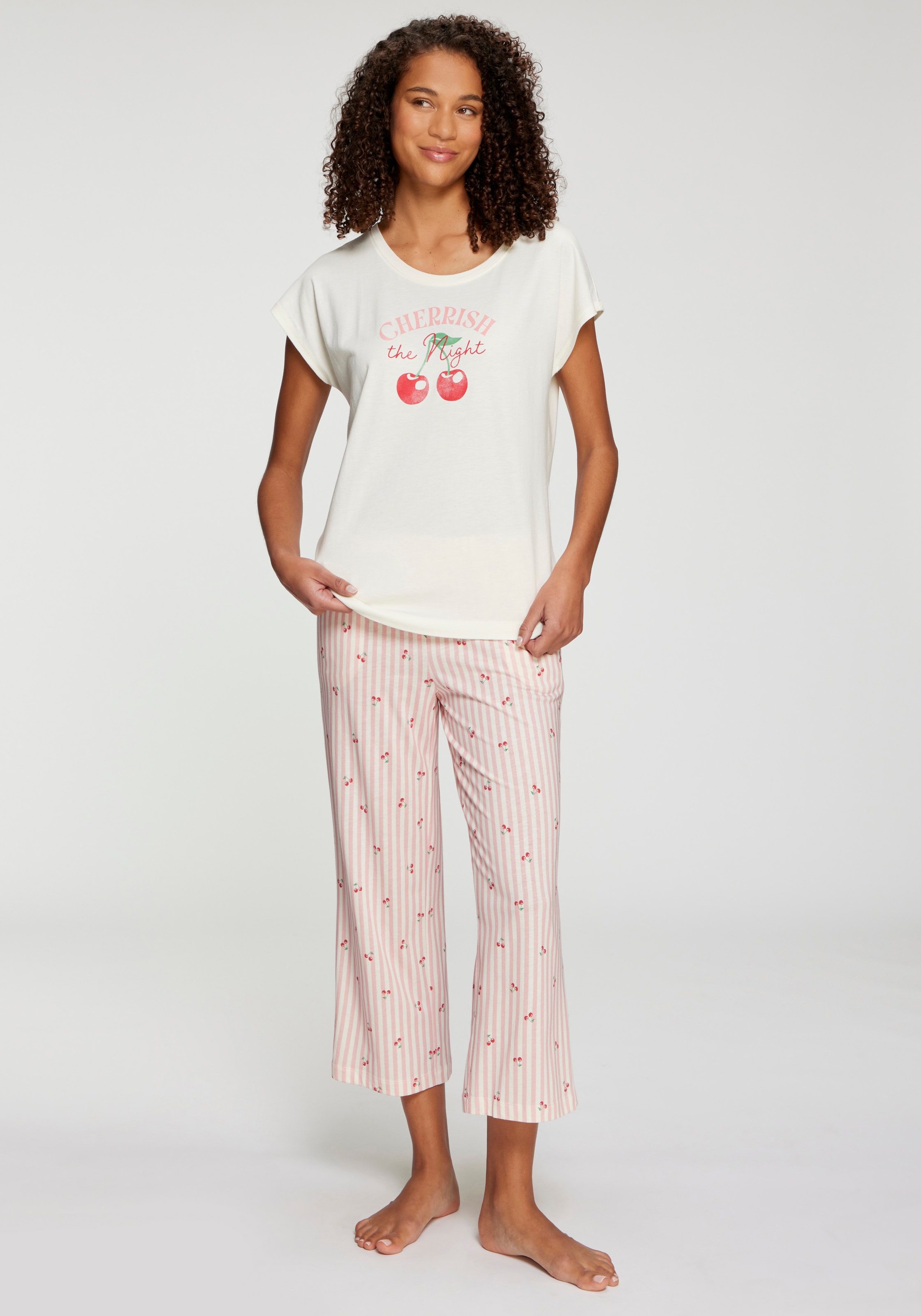 Vivance Dreams by Lascana Culotte  Süßer Streifen- und Früchte-Druck