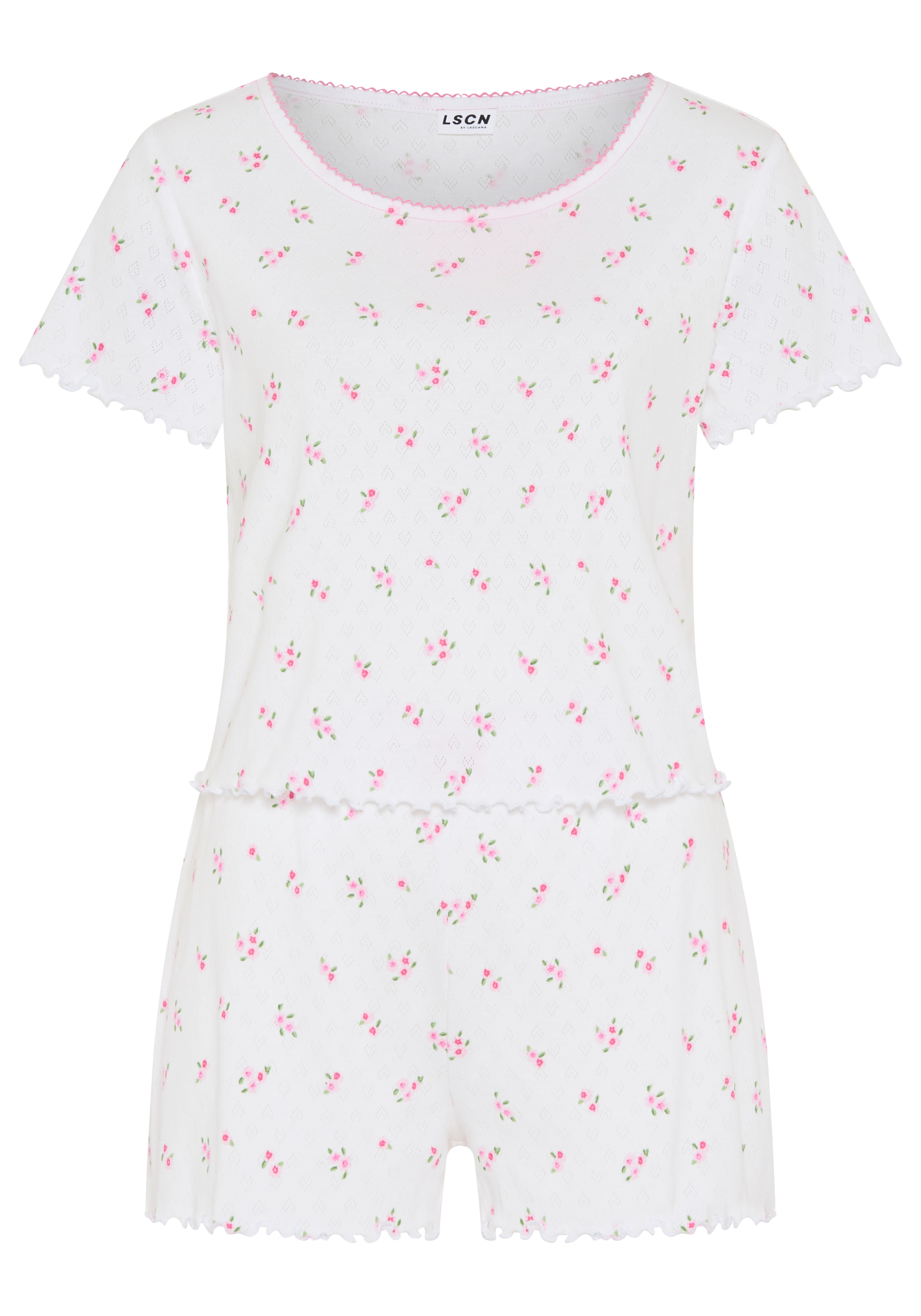 LSCN by LASCANA Shorty 2 mit Babylock Saum