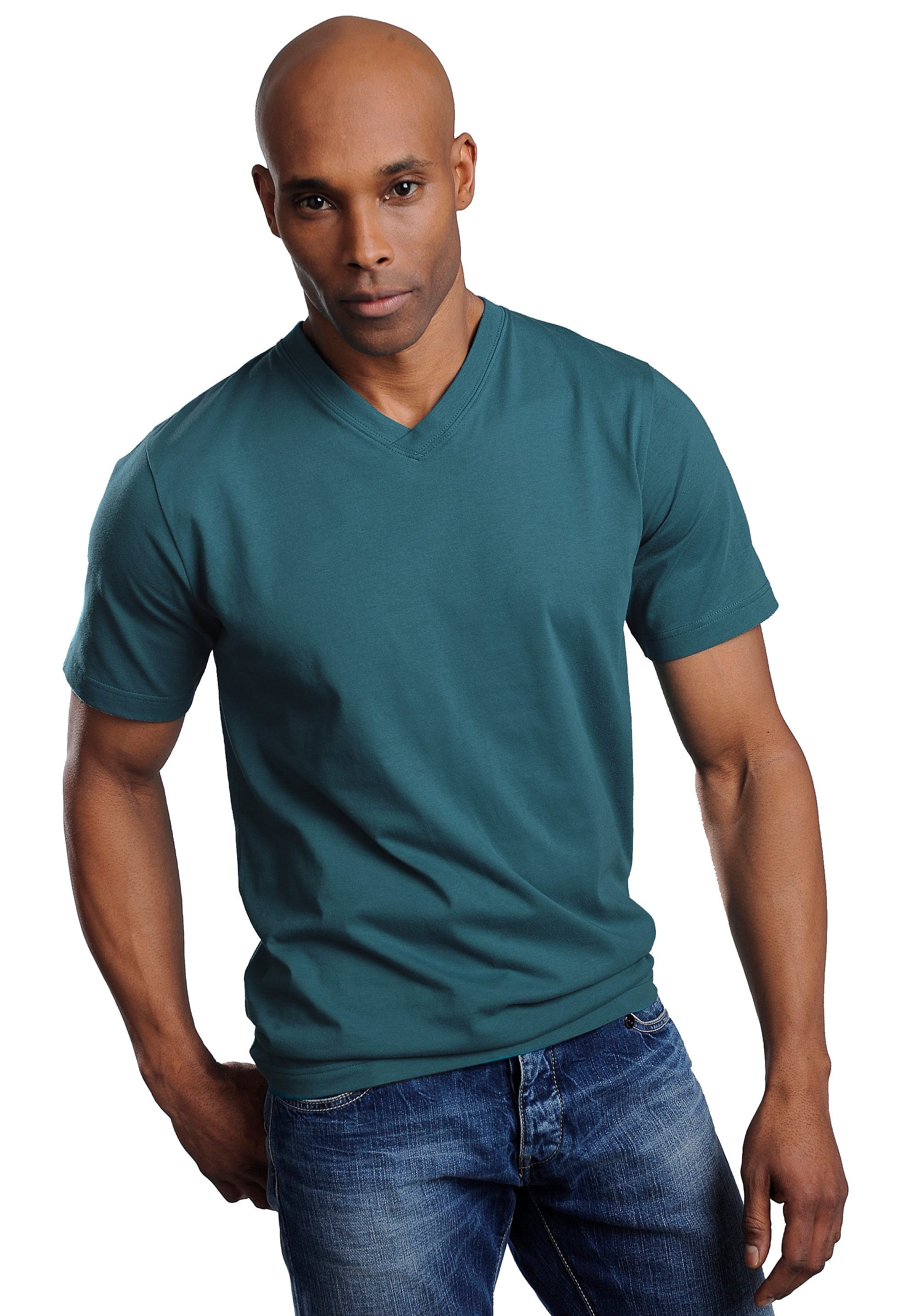 H.I.S T-Shirt, (Packung, 3 tlg.), mit V-Ausschnitt aus Baumwolle, Unterhemd, T-Shirt