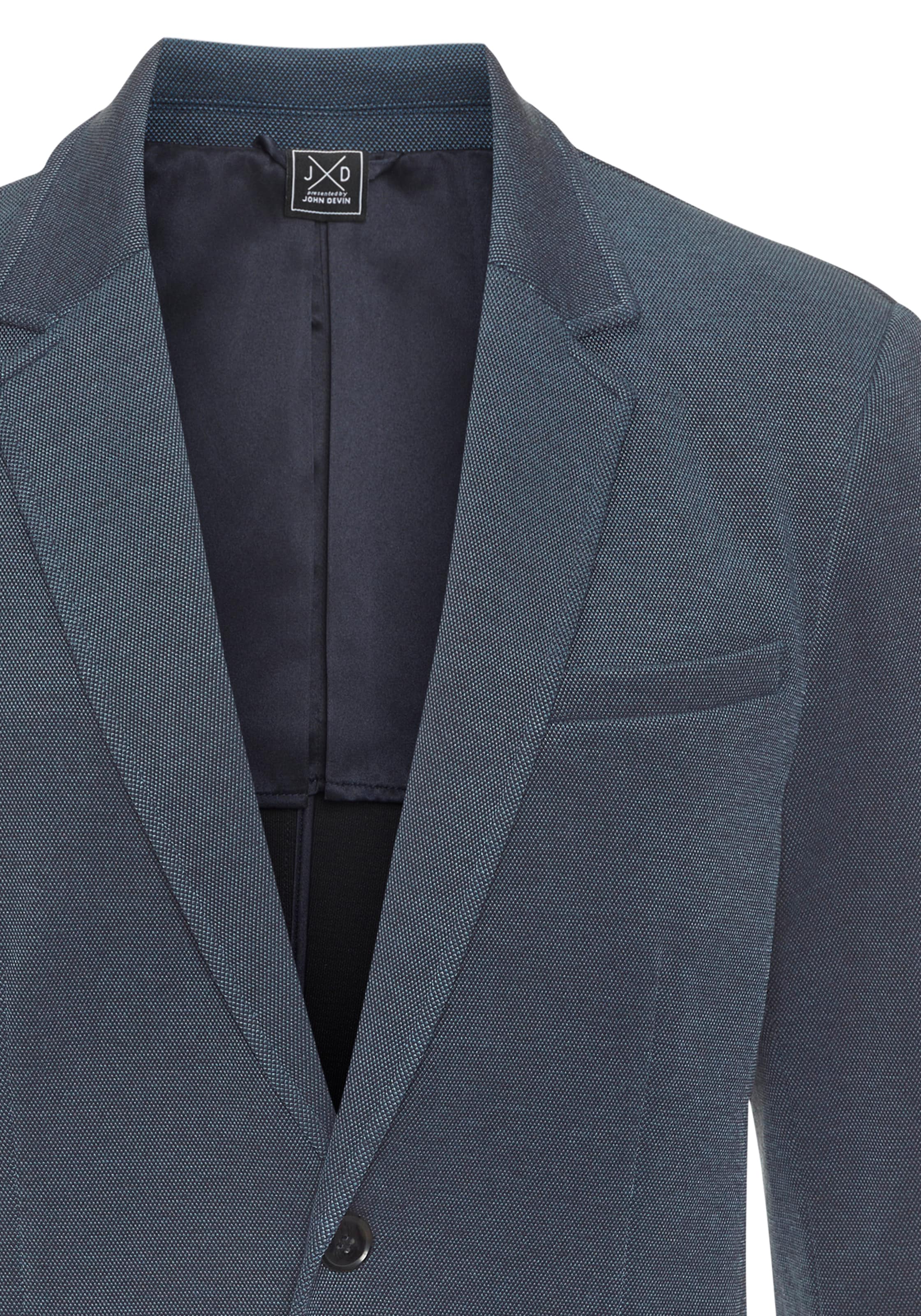 John Devin Sakko »aus elastischer Jersey Pikee-Qualität« lässiges Stretchsakko mit dezentem Muster