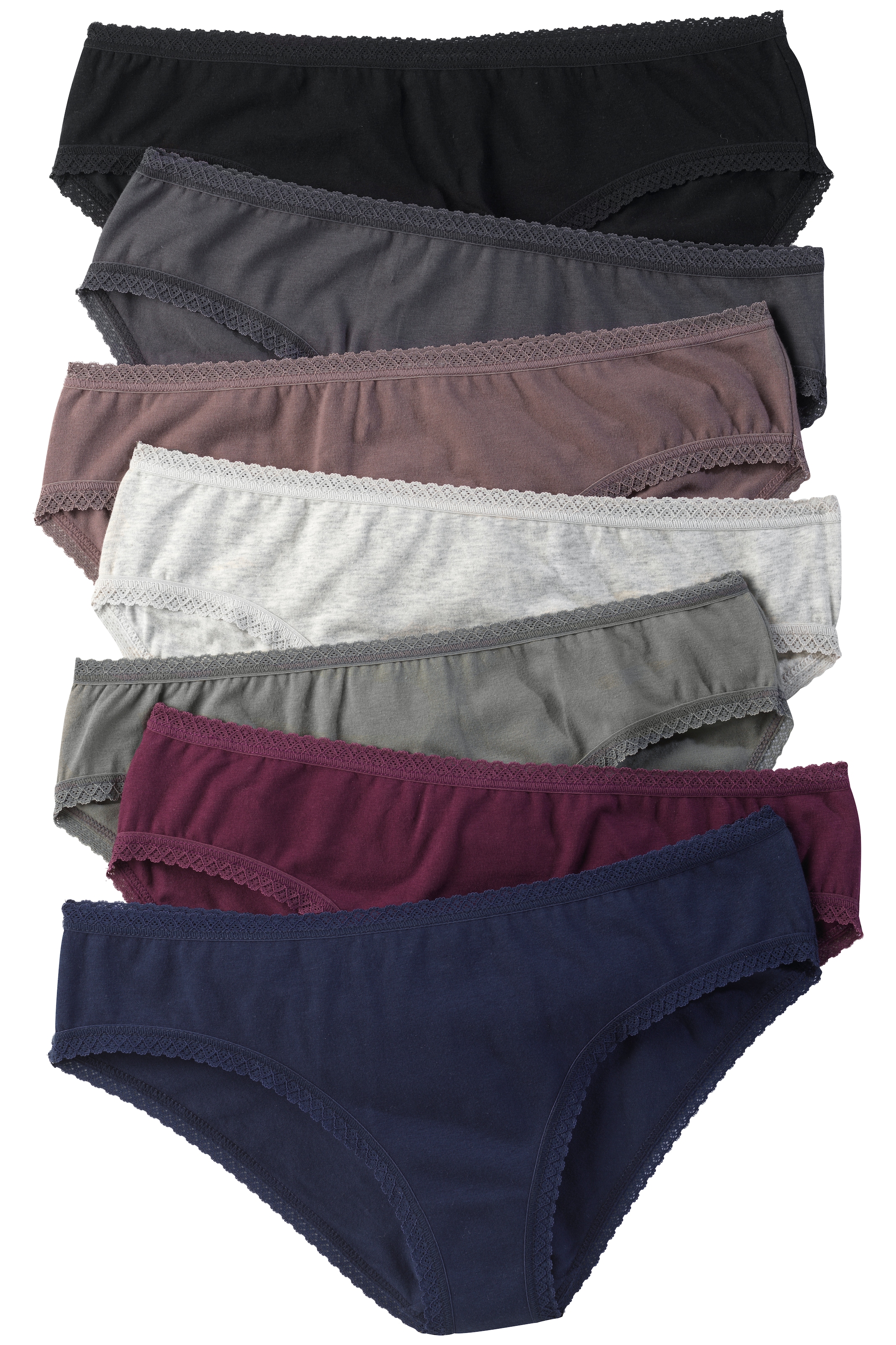 Vivance Jazz-Pants Slips, (7er-Pack), aus weicher Baumwollqualität mit feiner Spitzeneinfassung