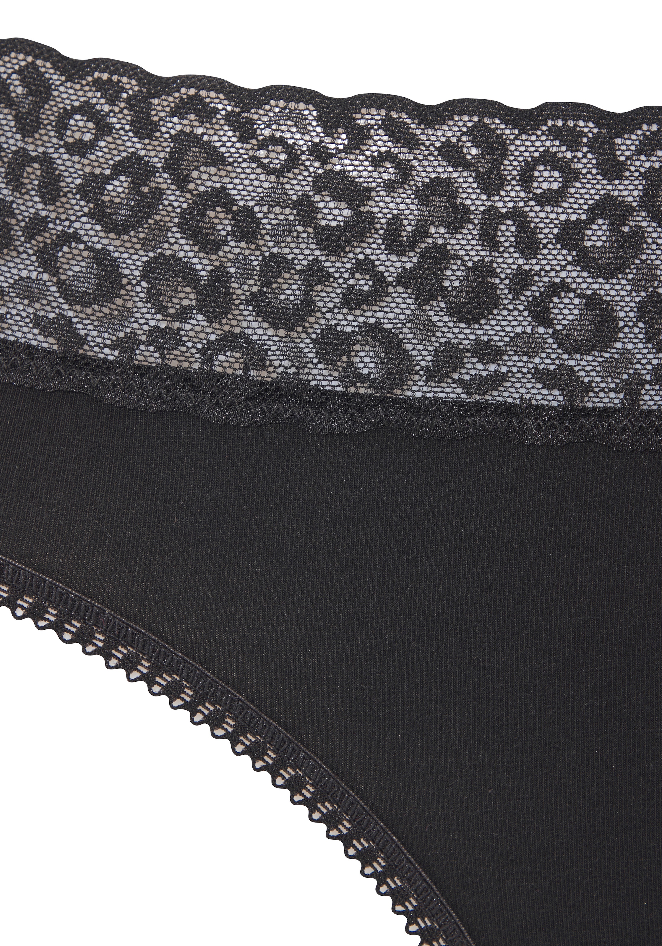 LASCANA Jazz-Pants Slips 4er Pack,  aus elastischer Baumwolle mit Leo-Spitze am Bund