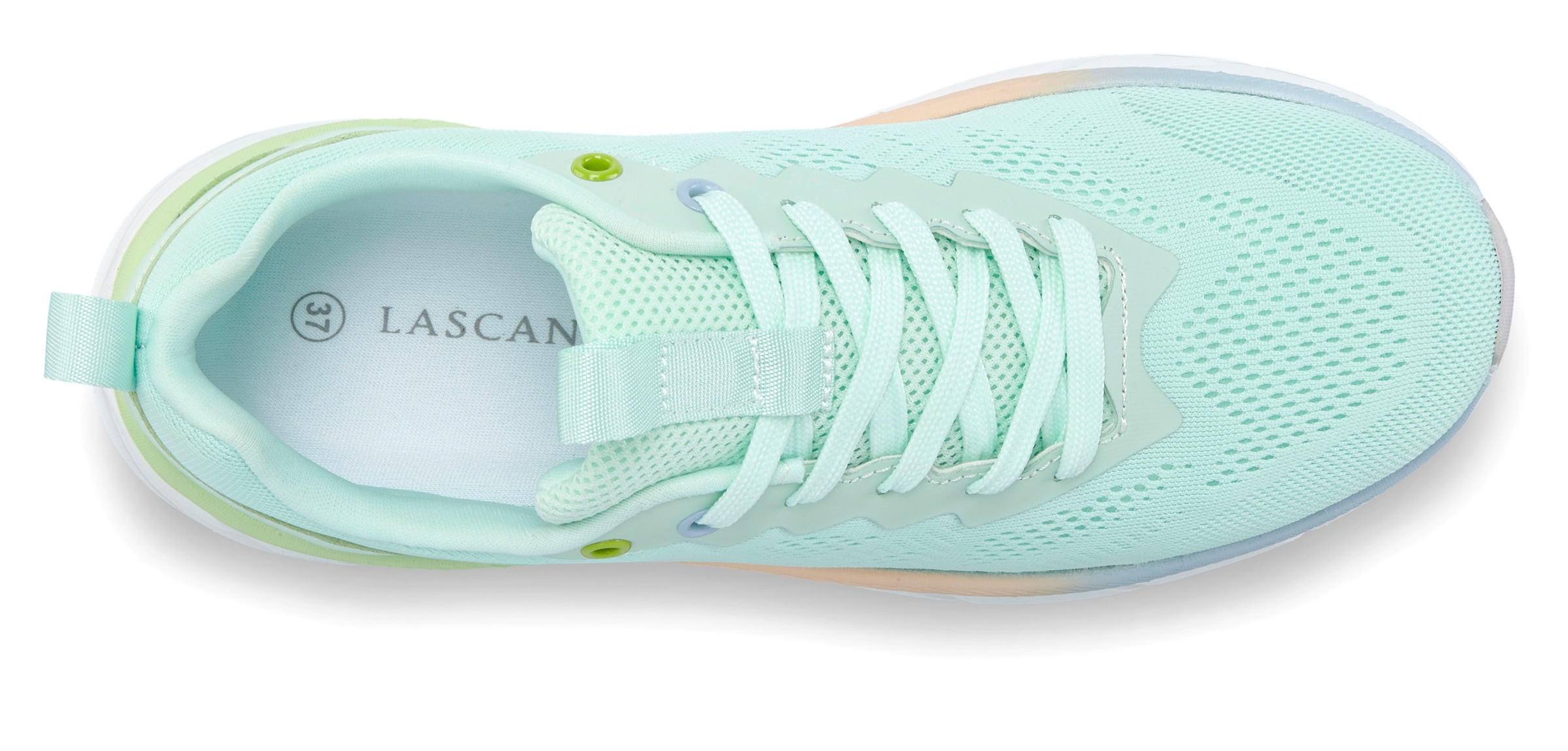 LASCANA Sneaker »Textilschuh, Halbschuh, Turnschuhe,«  mit modischen Farbdetails VEGAN