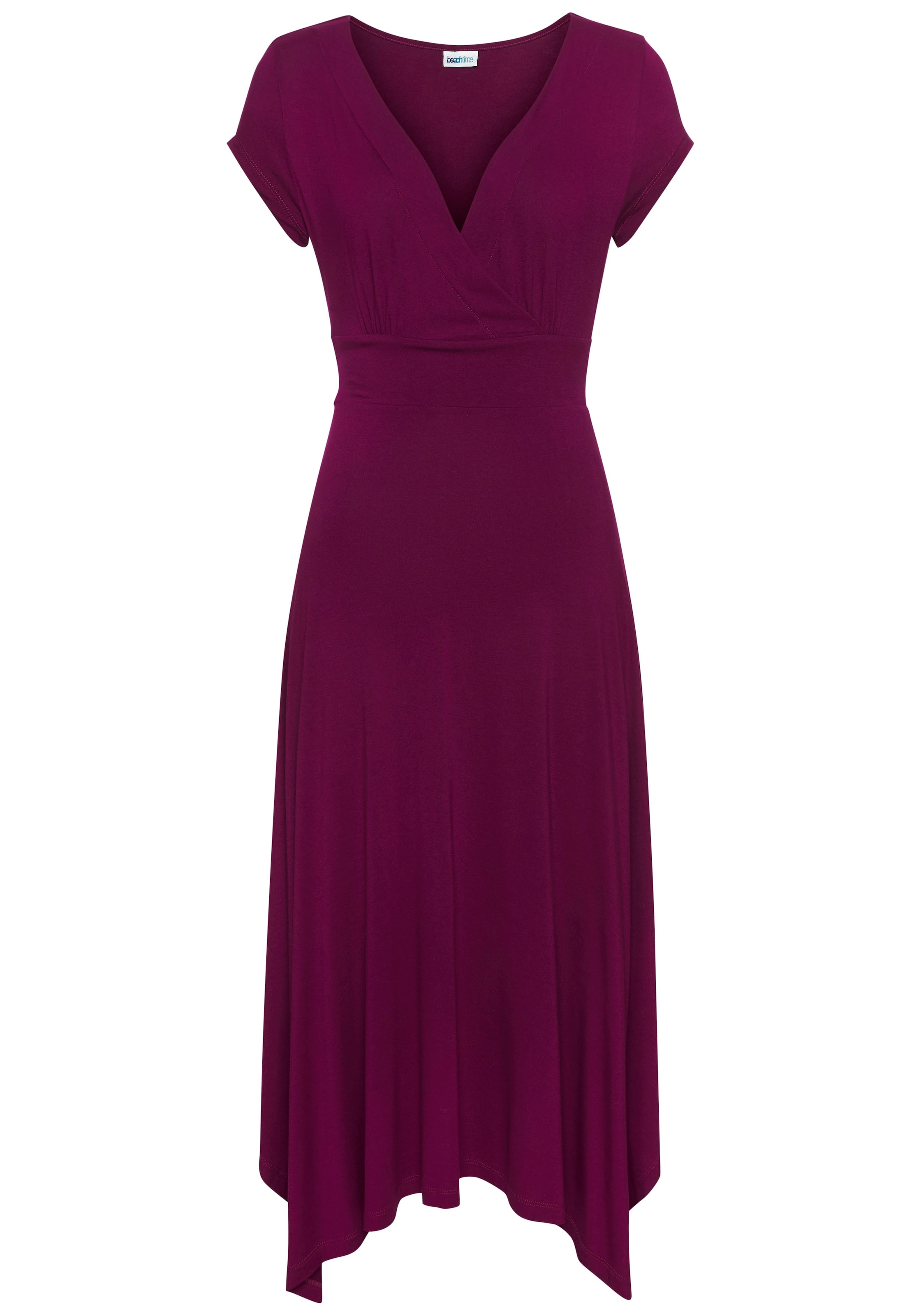 Beachtime Sommerkleid, mit Zipfelsaum und Schleife, Jerseykleid, asymmetrisches Rockteil