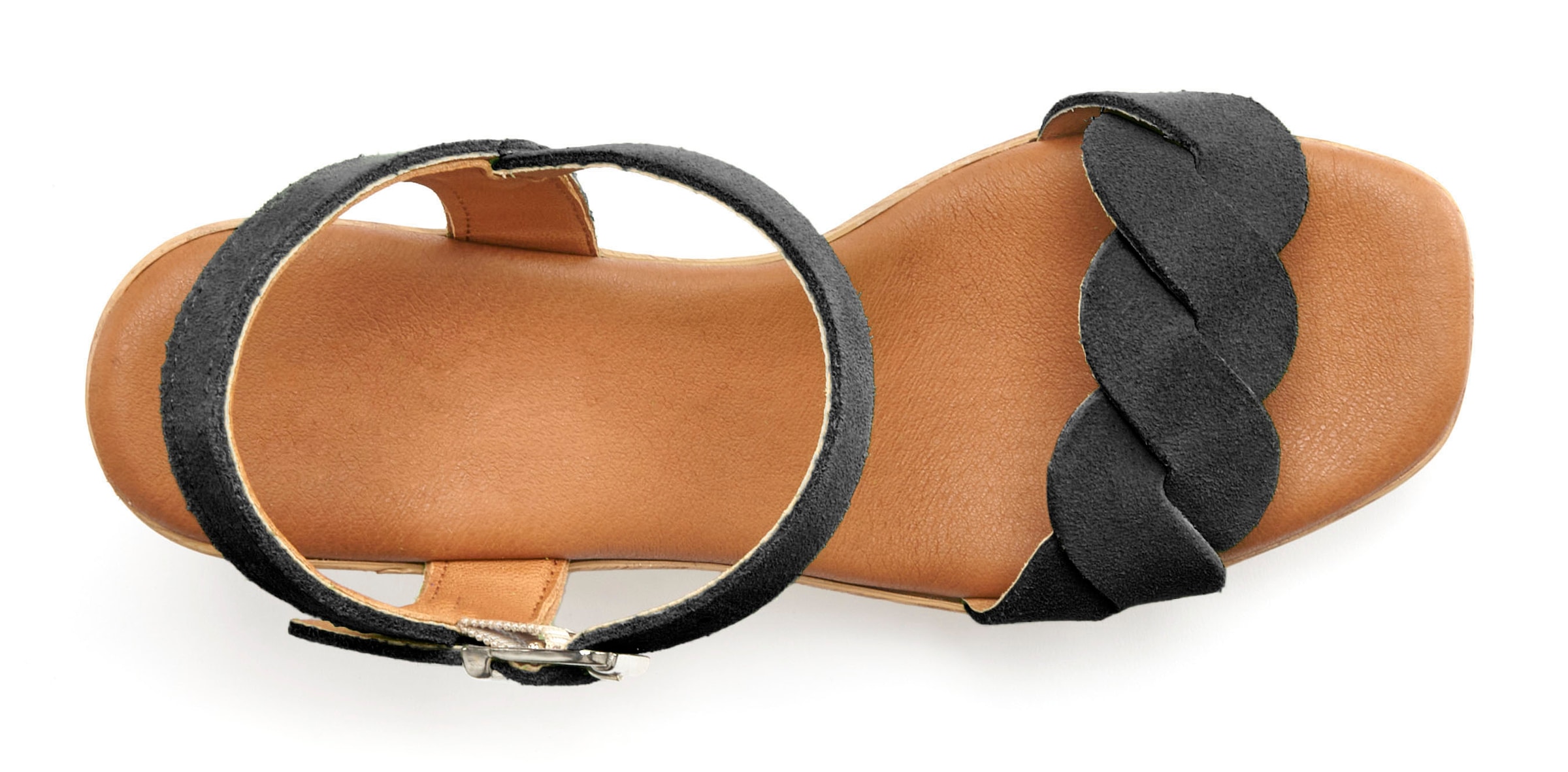 LASCANA Sandalette, aus weichem Leder mit Blockabsatz