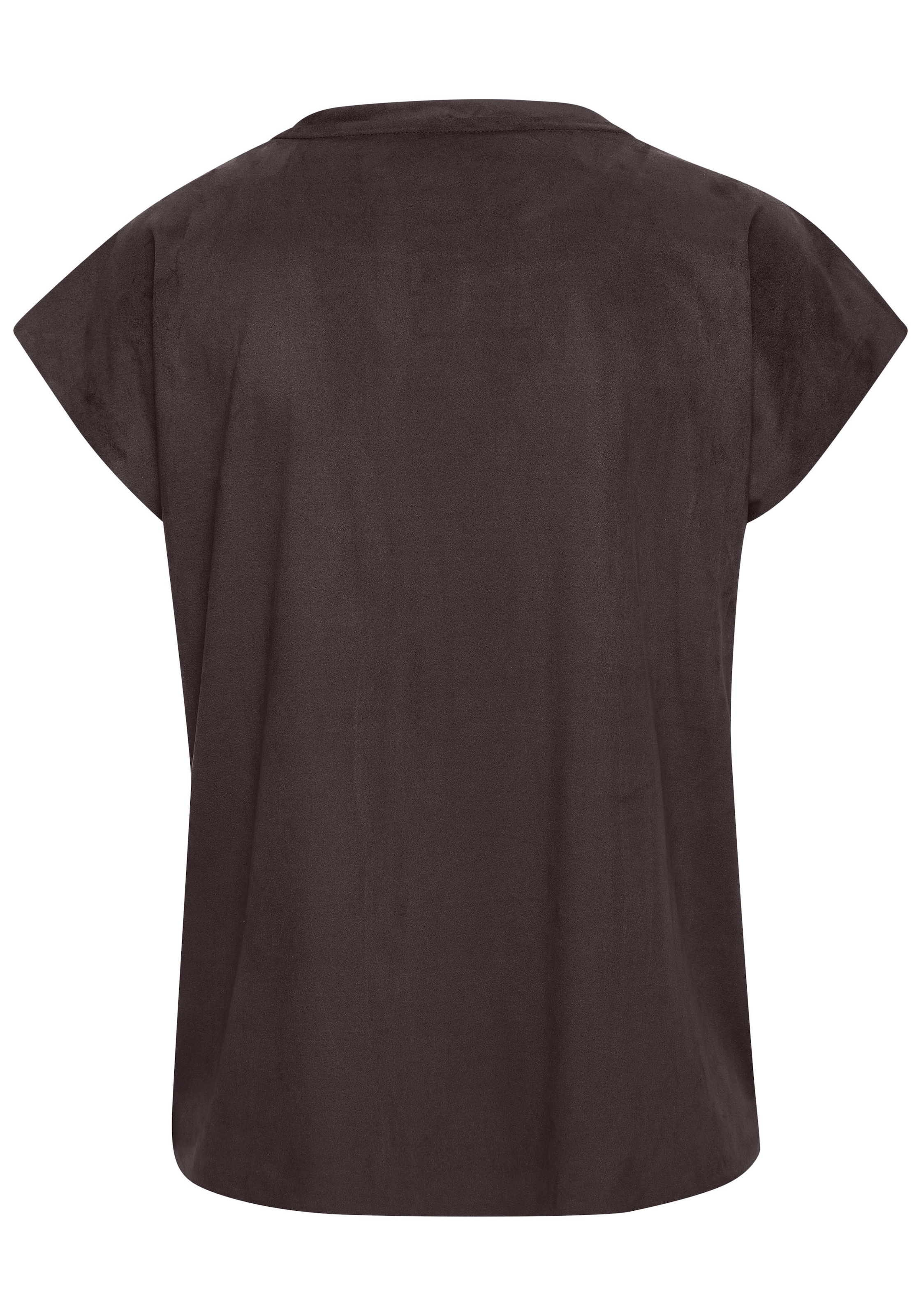 French Connection T-Shirt , aus Veloursleder-Imitat mit kleiner Stickerei, Loungewear
