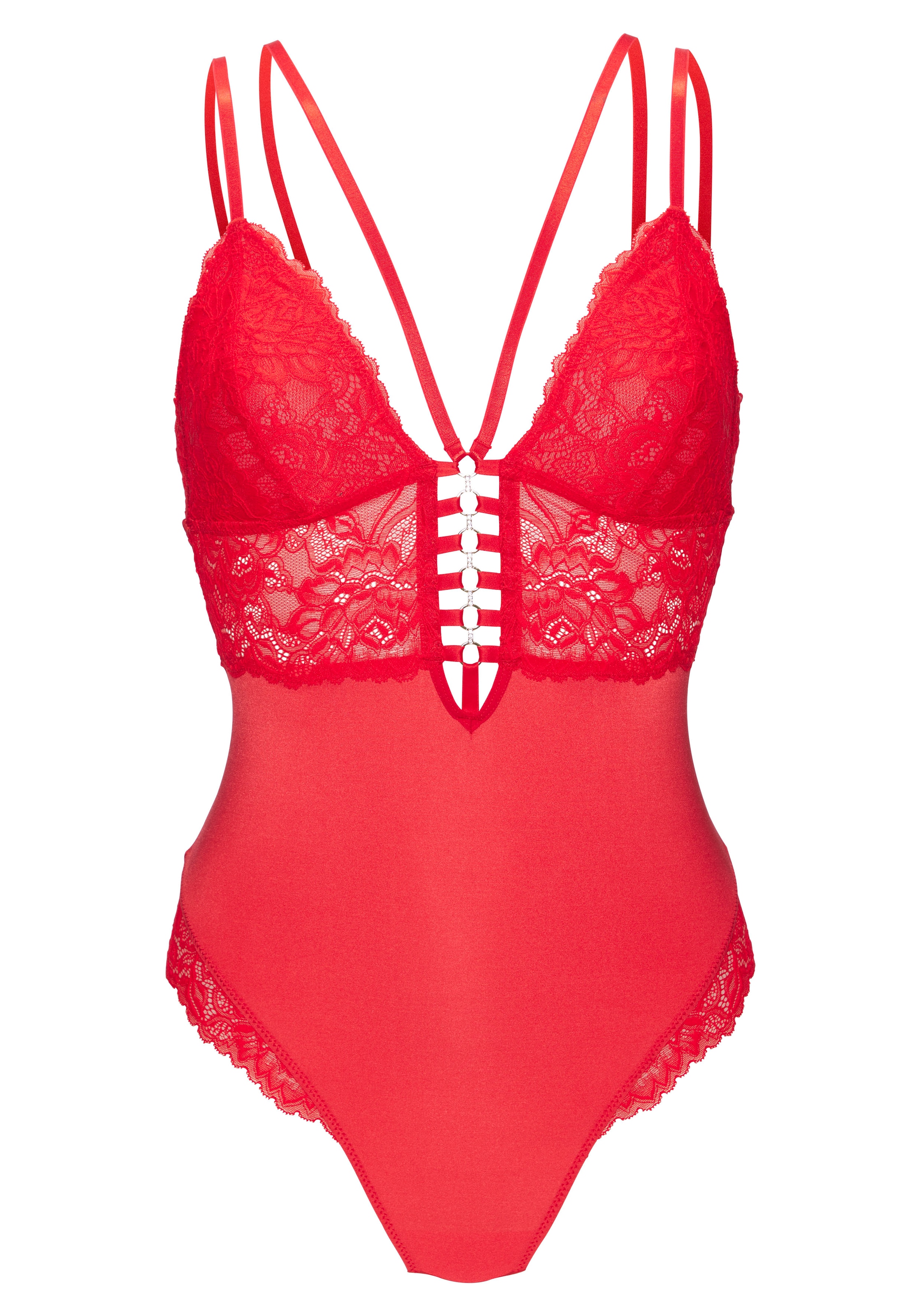 JETTE Stringbody, ohne Bügel aus feiner Jacquardspitze, sexy Dessous, Reizwäsche