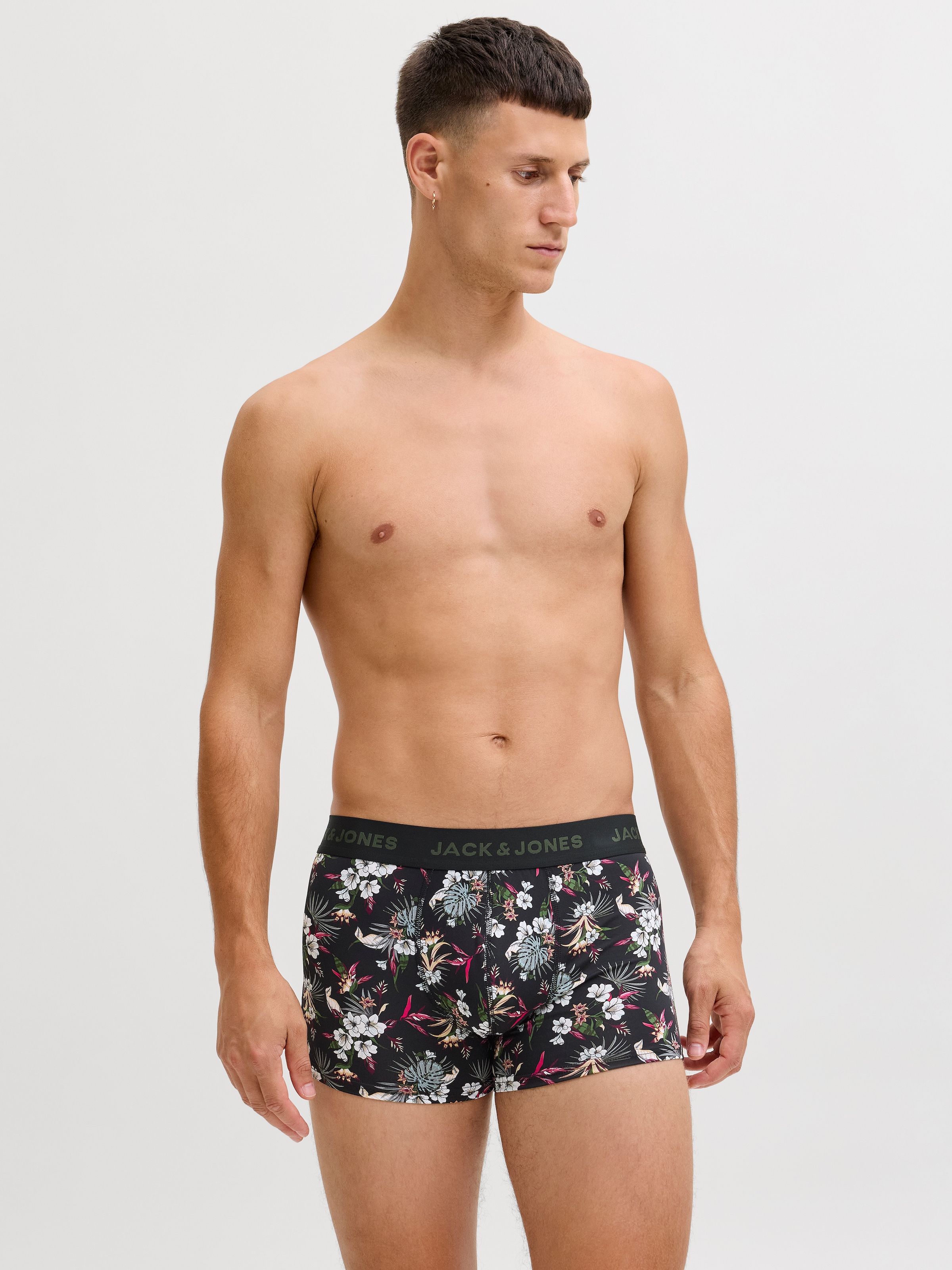 Jack & Jones Trunk »JACFLOWER aus Microfaserqualität und schnelltrocknendem Material« Packung, 3 Stk. unifarben mit Farbeinsatz, modisch, eng anliegend, Microfaser
