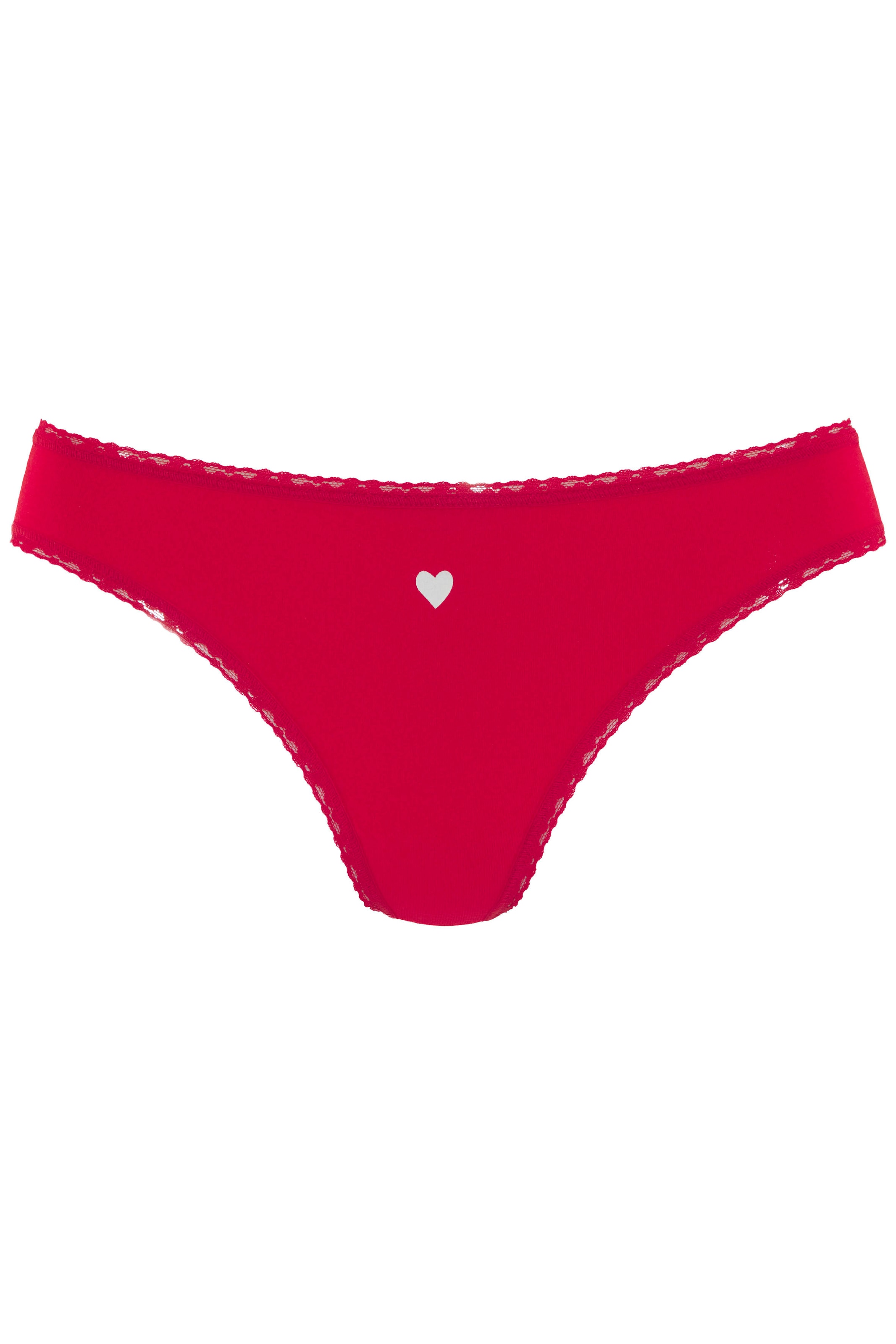 LASCANA String, (5er-Pack), mit süßen Herzchen-Prints und aus elastischer Baumwoll-Qualität