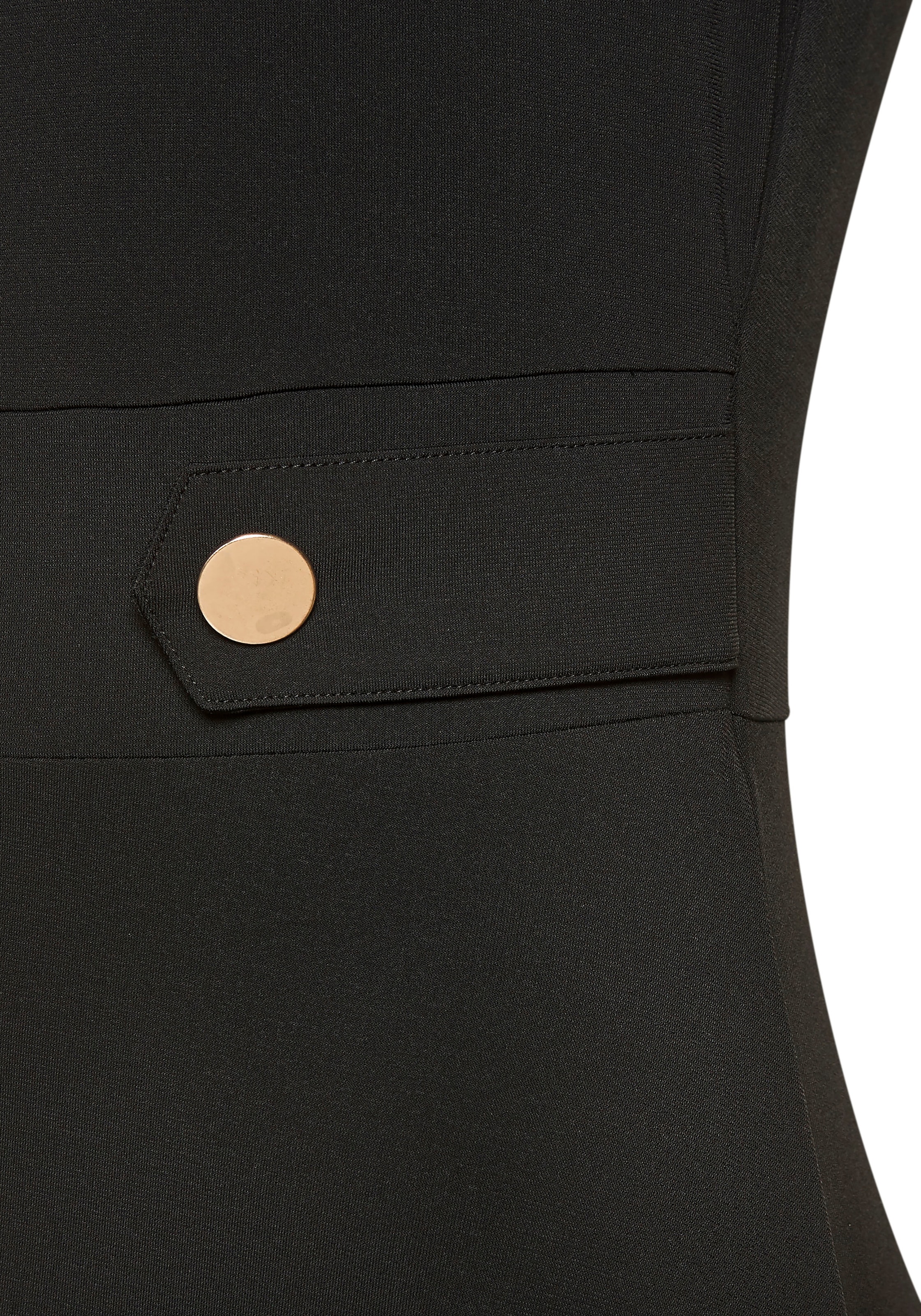 LASCANA Midikleid, mit dekorativen Riegeln und goldenen Zierknöpfen, bügelfrei