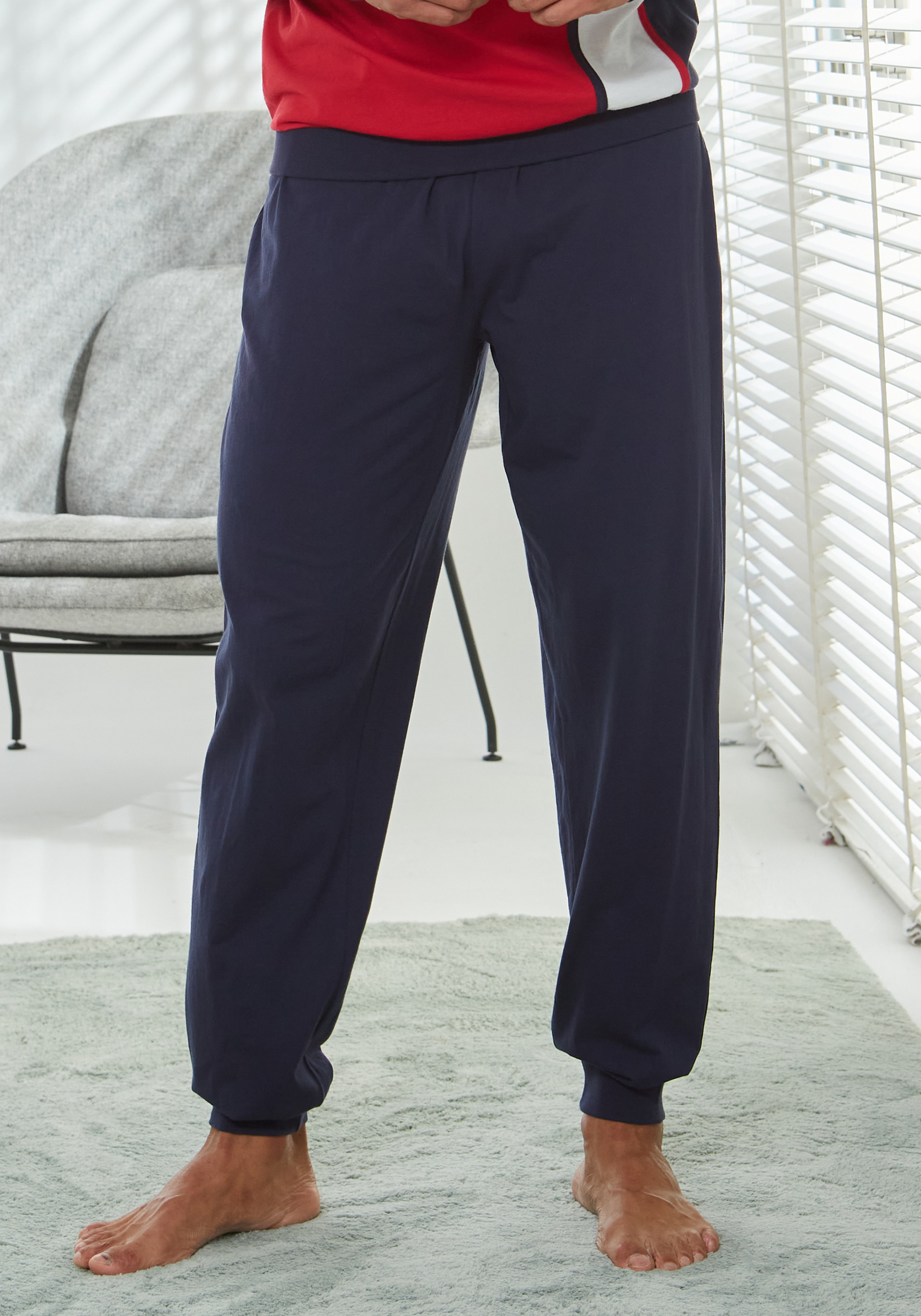 H.I.S Pyjama »Schlafanzug für Herren«, (2 tlg., 1 Stück), Schlafanzug mit breitem Streifen