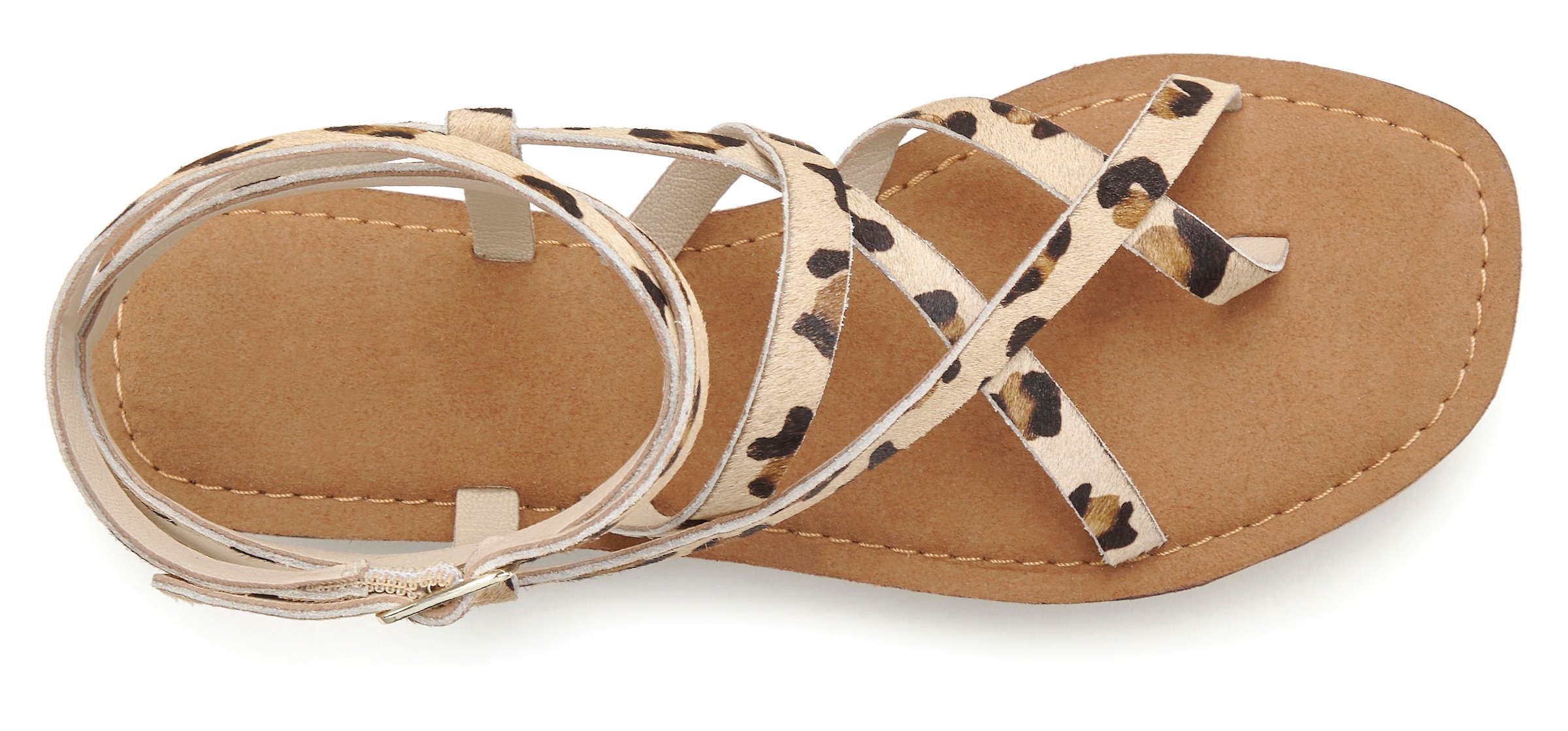 French Connection Sandale »Sandalette, Sommerschuhe, offener Schuh, Ledersandale«  NEU aus hochwertigem Leder in modischem Leo-Look