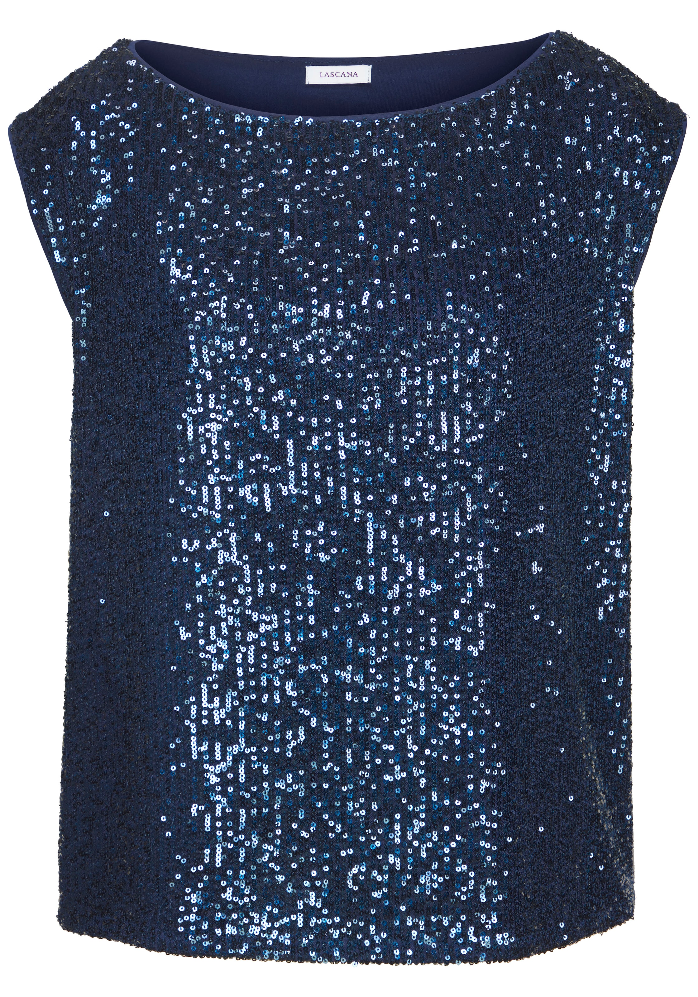 LASCANA Paillettenshirt mit breiten Trägern, Partytop, festlich