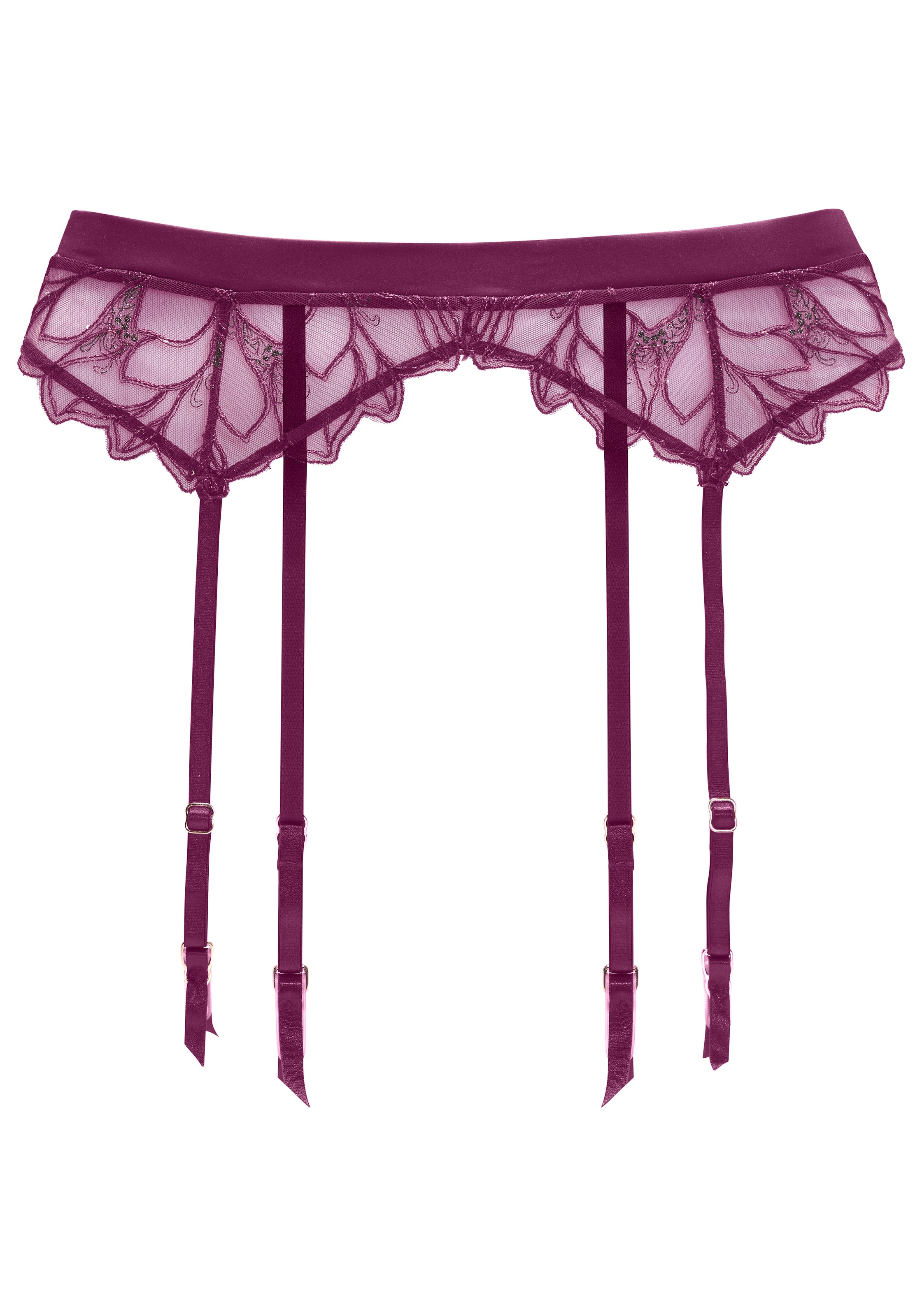 LASCANA Strapsgürtel aus leicht transparenter Spitze mit hübschen Glitzerdetails