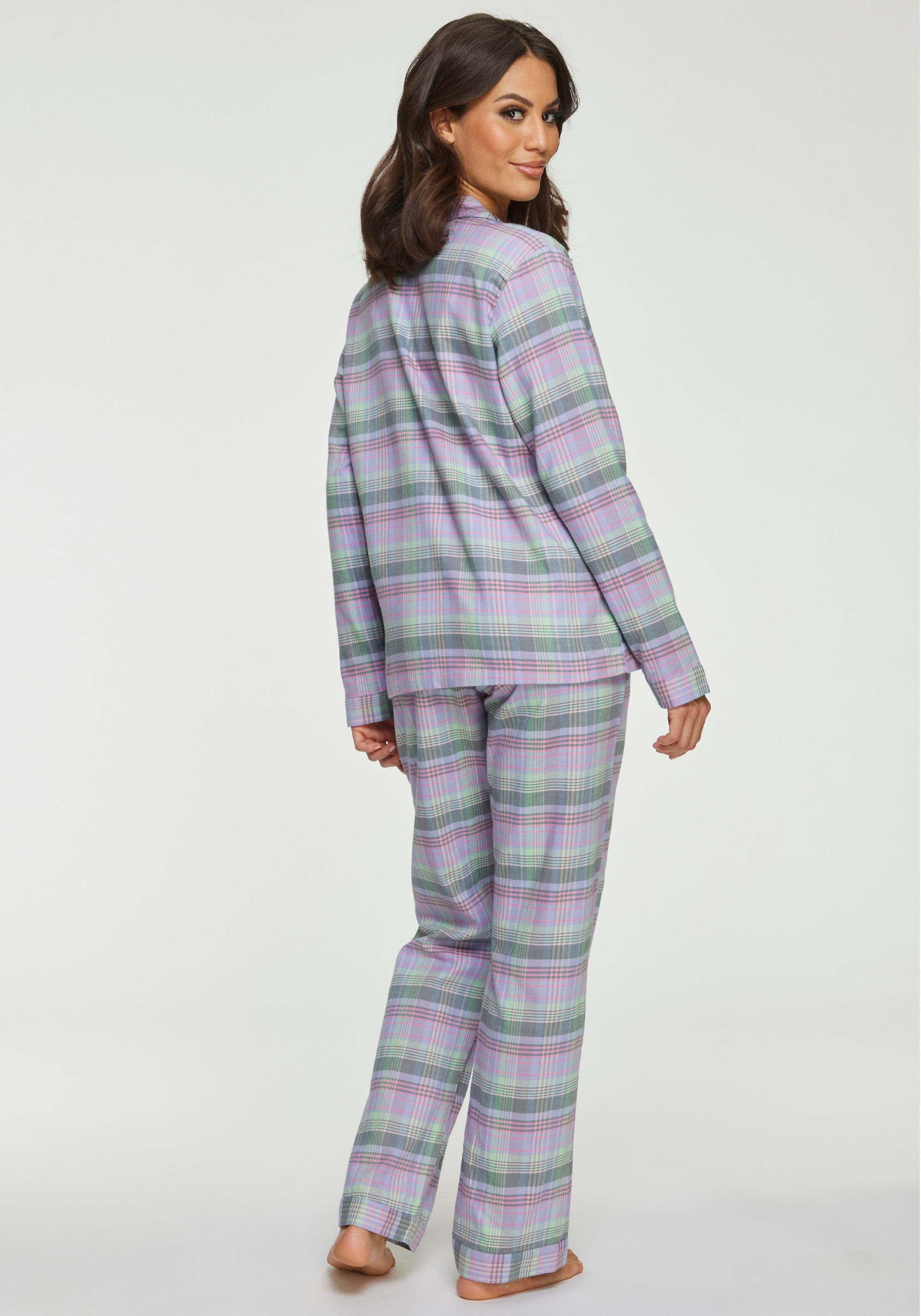 Vivance Dreams Pyjama, (2 tlg.), aus kuschelig weichem Flanell