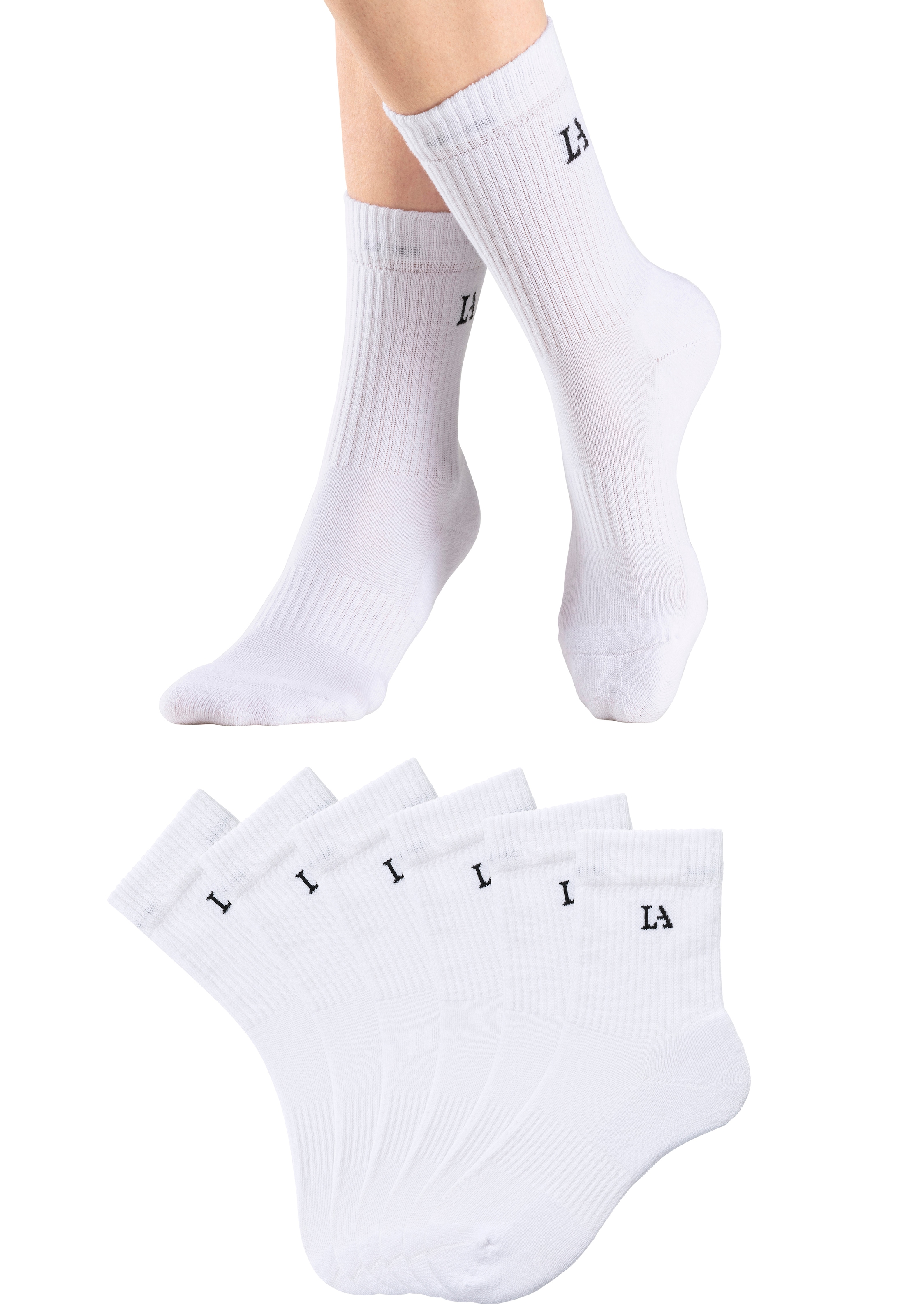 LASCANA ACTIVE Tennissocken, (Packung), mit Frotteé