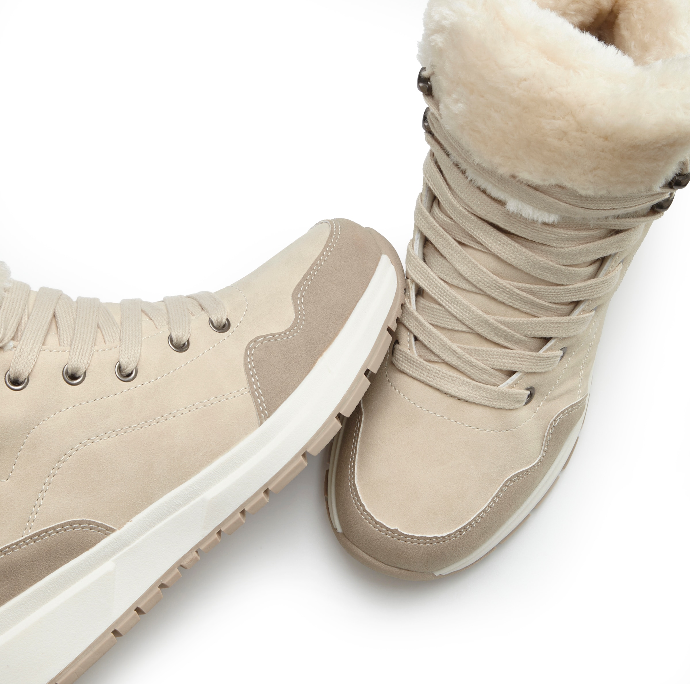 LASCANA Winterstiefelette »High Top Sneaker, Schnürschuh, Boots, Stiefelette«  aus wasserabweisendem Material mit Warmfutter VEGAN