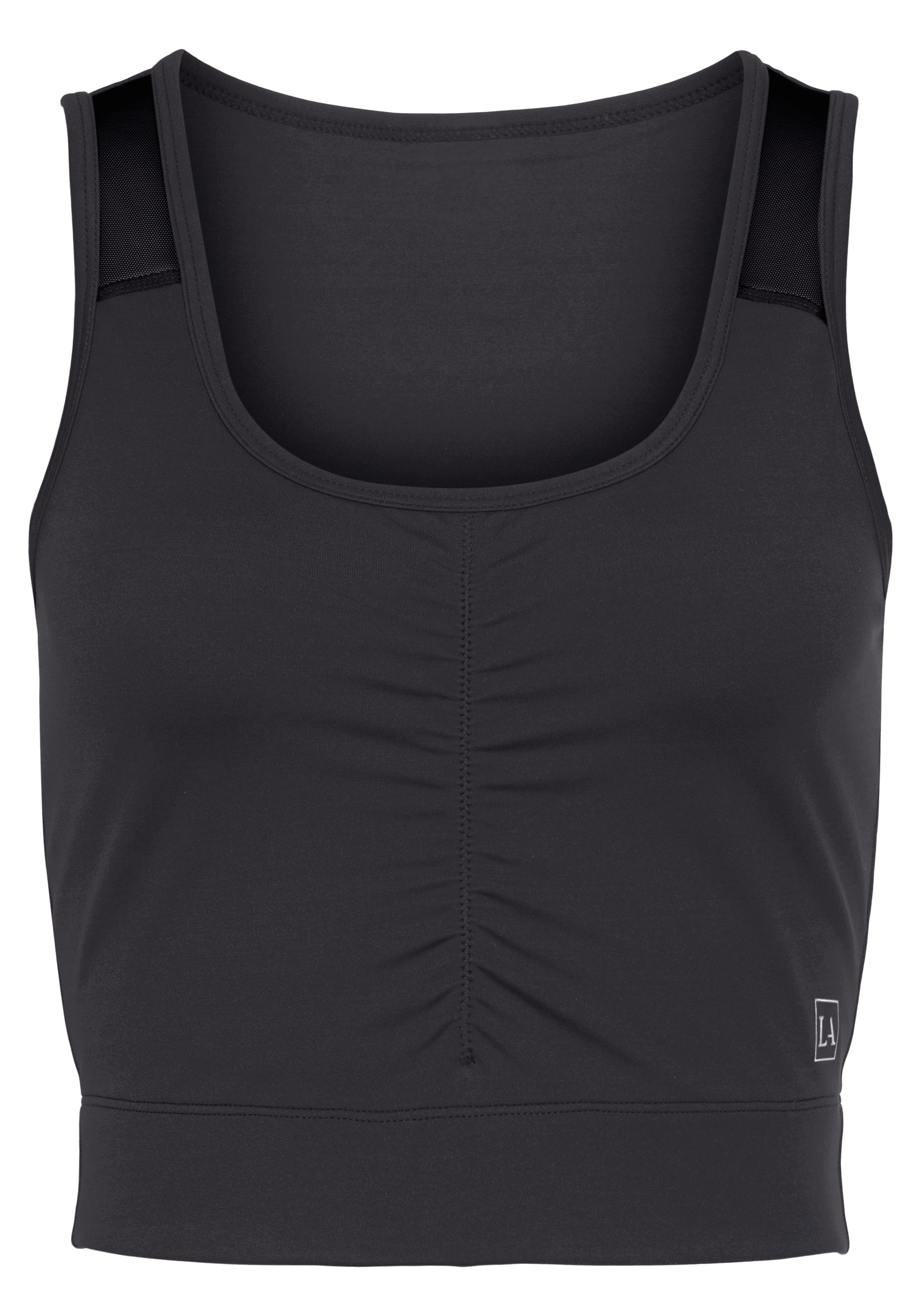 LASCANA ACTIVE Crop-Top, mit Raffung und Mesheinsätze