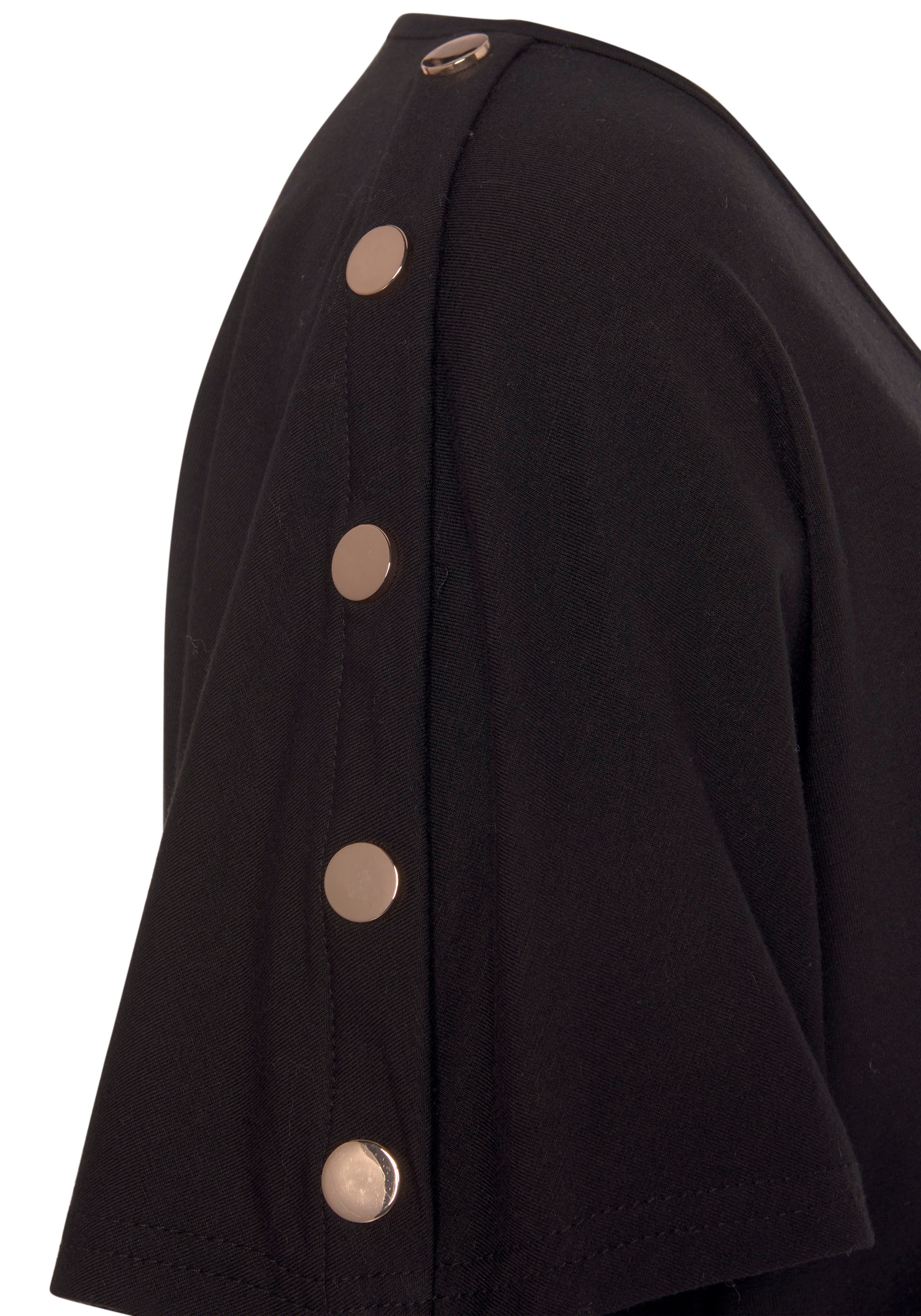 LASCANA Kurzarmshirt mit goldfarbenen Zierknöpfen