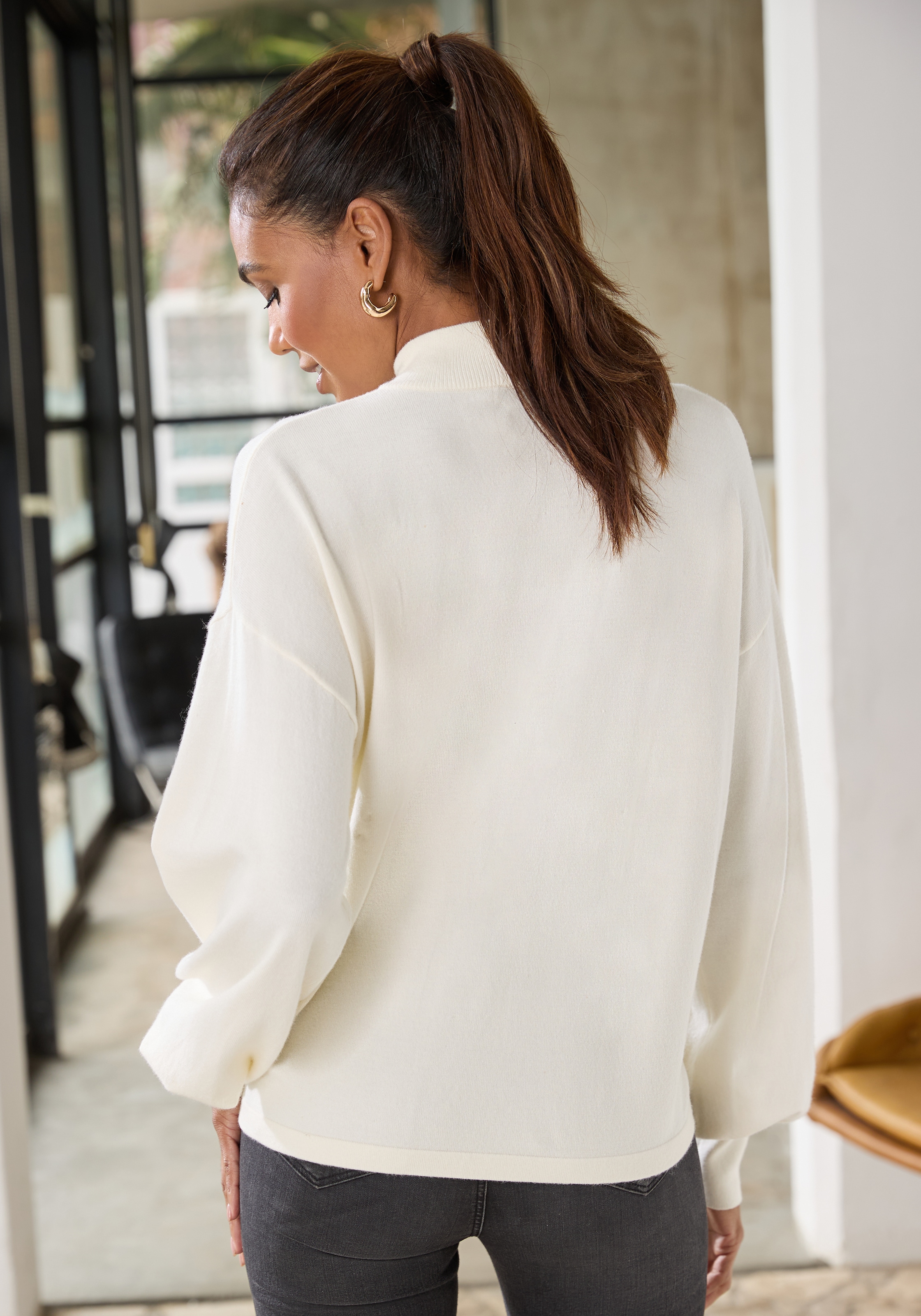 LASCANA Strickpullover, mit kleinem Stehkragen, Feinstrickpullover, casual-chic