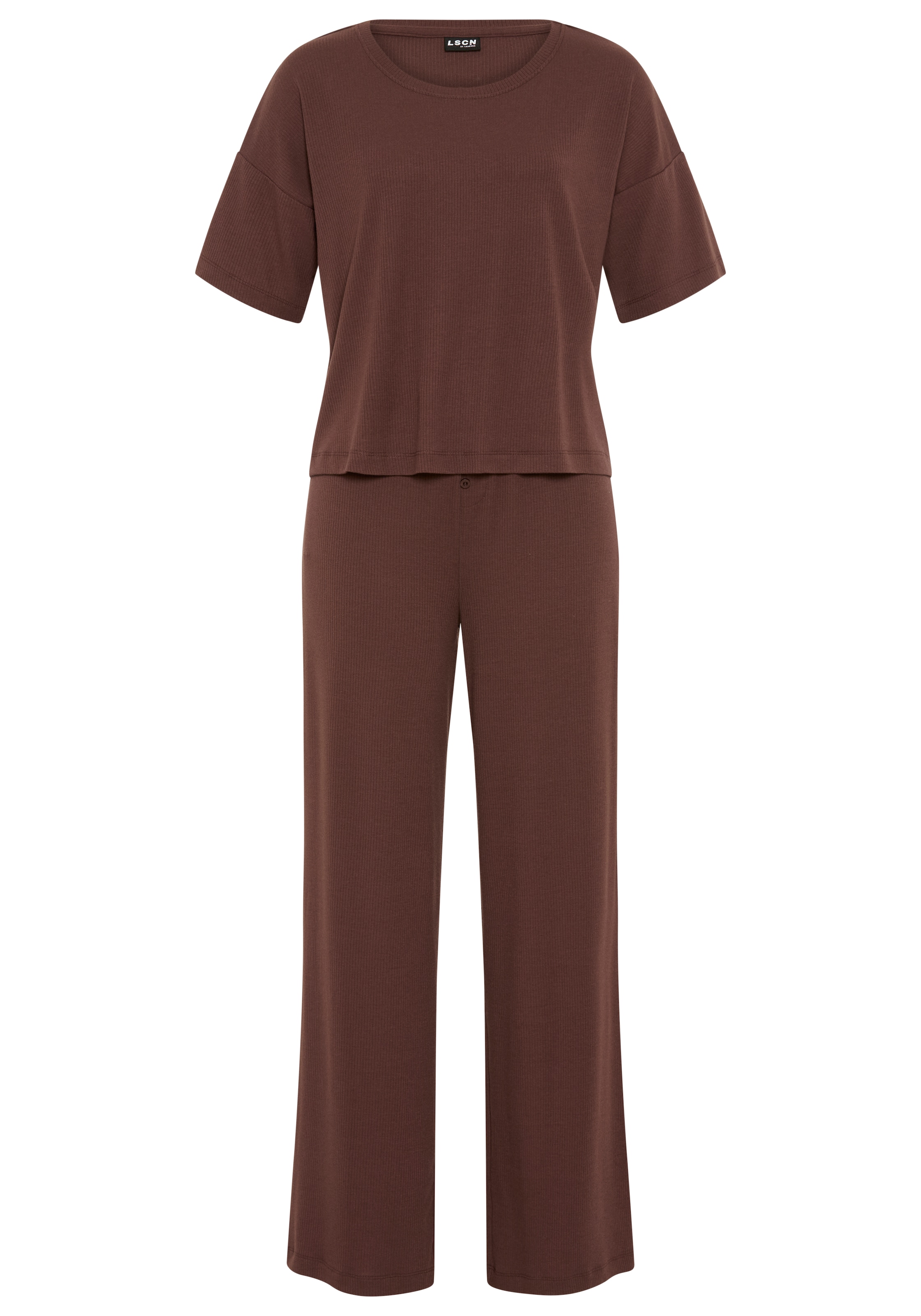 LSCN by LASCANA Pyjama Set, 2 mit kleiner Zierknopfleiste an der Hose