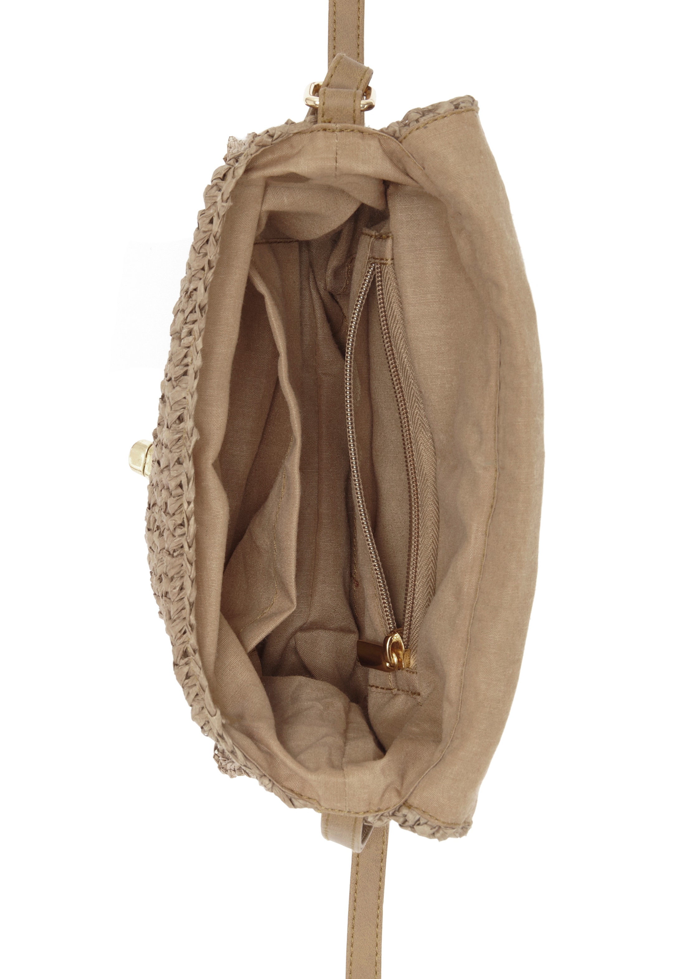 Vivance Umhängetasche »Handtasche«, Minibag, Henkeltasche, Bast-Optik, Sommertasche, Crossbody Bag