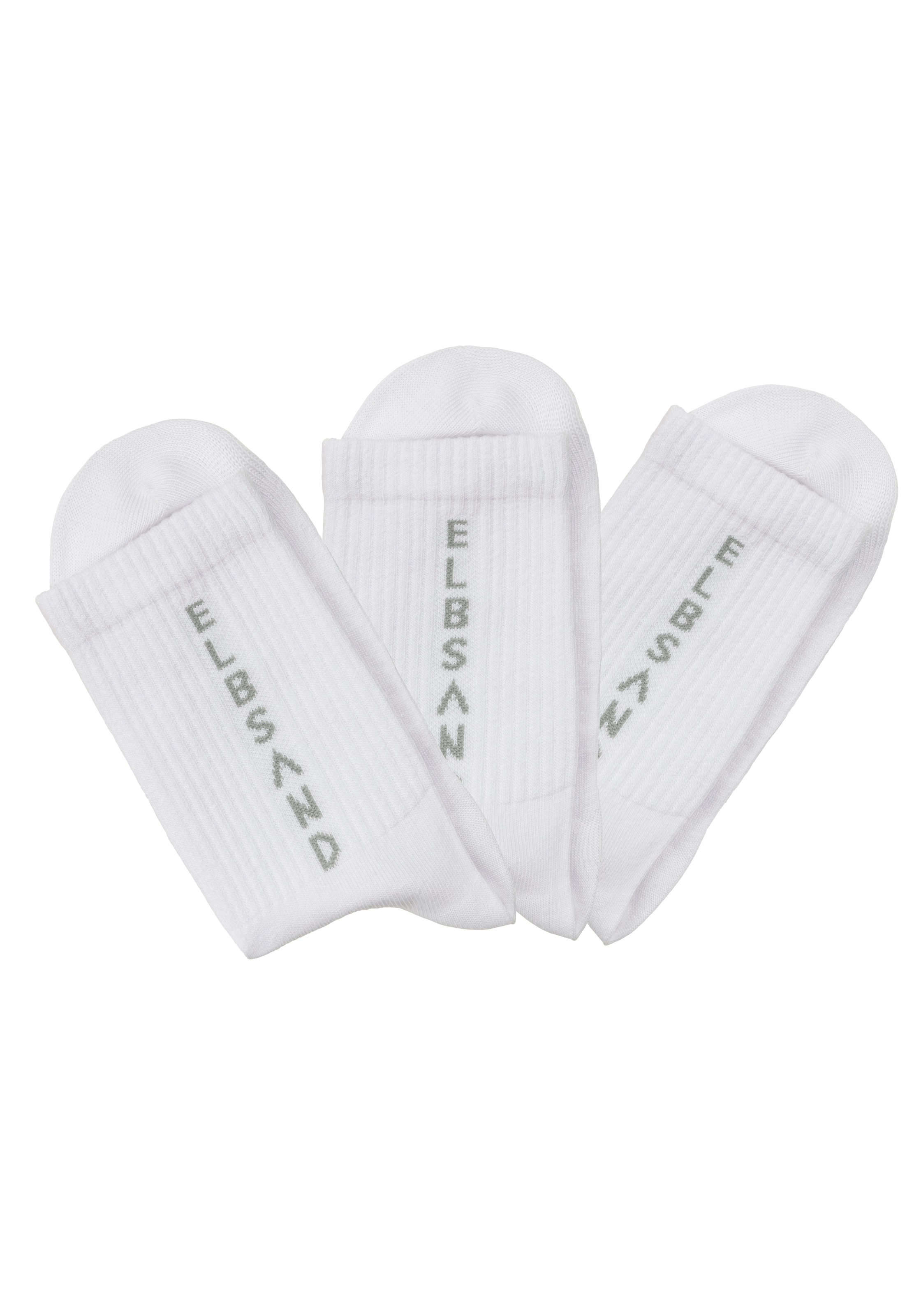 Elbsand Socken, (Packung, 3 Paar), mit eingestricktem Schriftzug