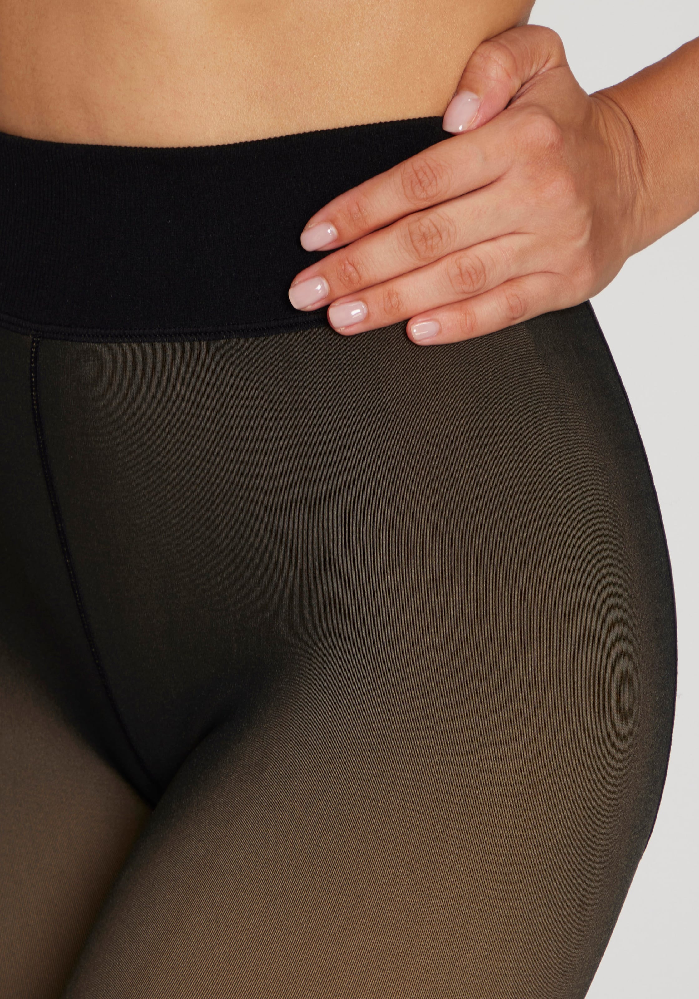 Lavana Feinstrumpfleggings, transparente Optik mit wärmendem Innen-Fleece