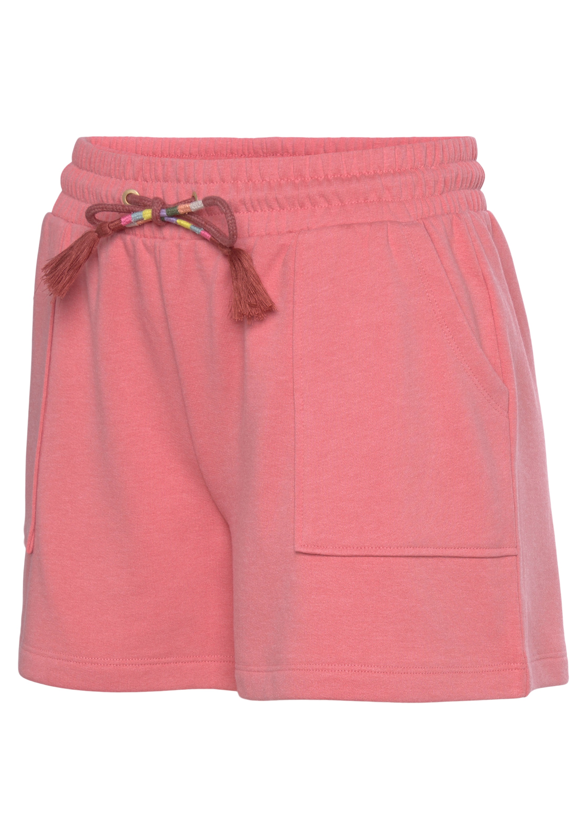 Vivance Sweatshorts, Kurze Hose mit aufgesetzten Taschen und Kontrastkordel, Loungewear