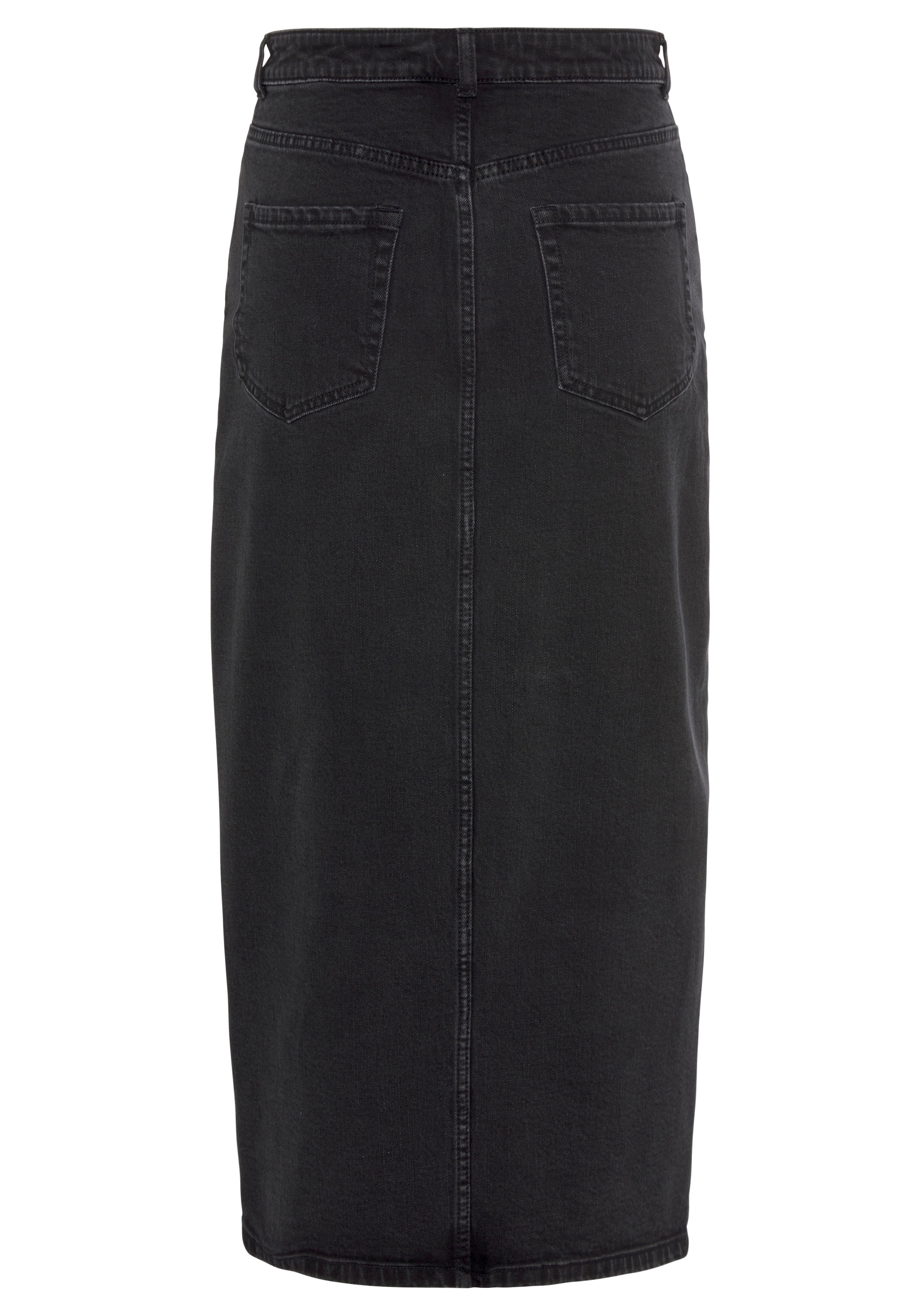 Buffalo Jeansrock, in modischer Midilänge, elastischer Denimrock mit Schlitz, Sommerrock