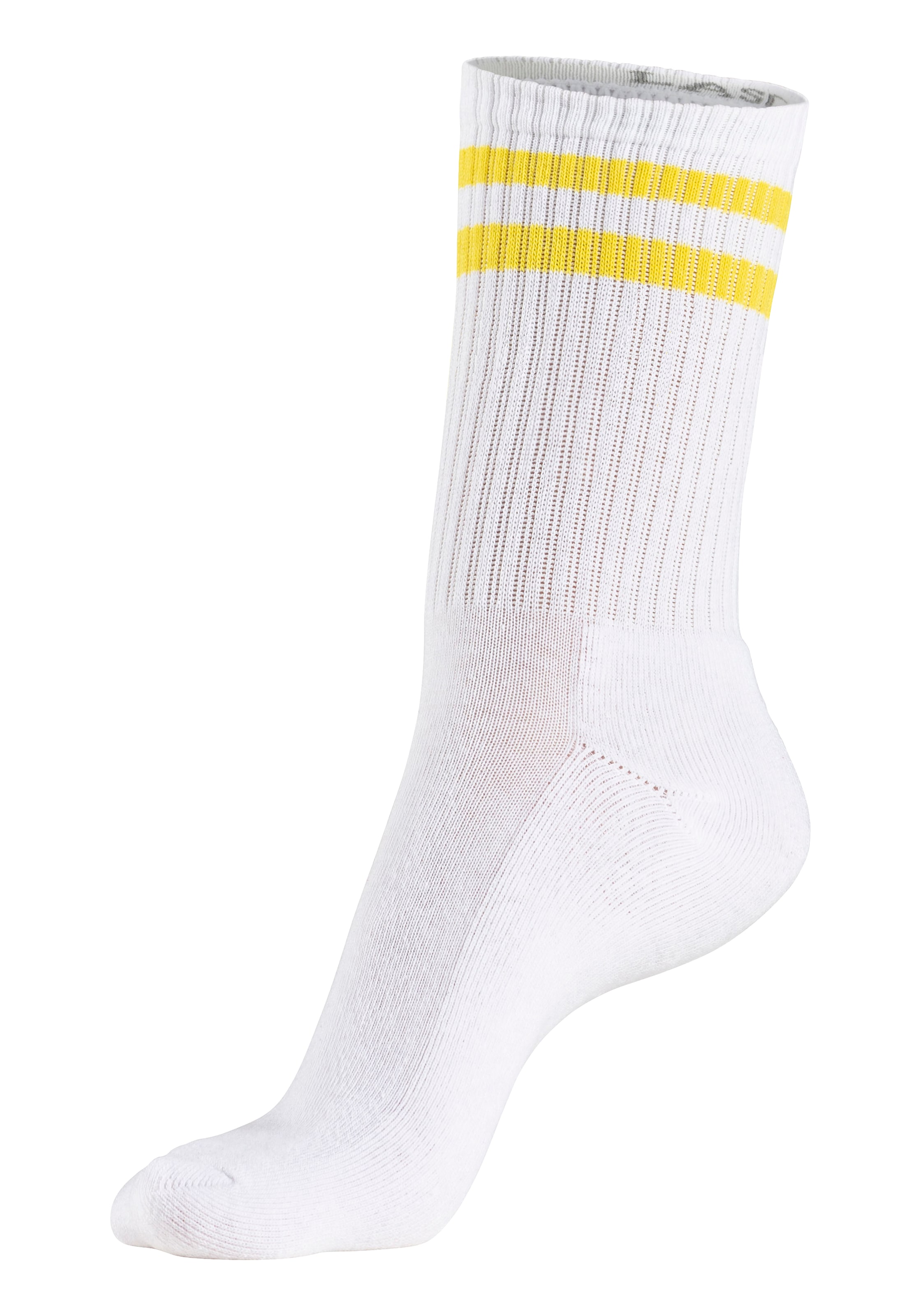 LASCANA Tennissocken, (Packung, 3 Paar), mit farbigen Ringeln am Bündchen