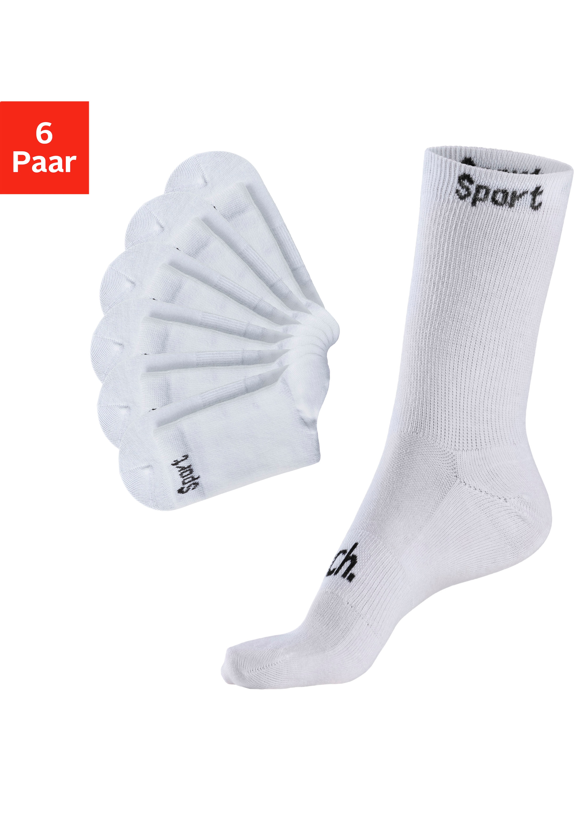 Bench. Sportsocken Packung, 6 Paar tlg. mit antibakterieller Feuchtigkeitsregulierung
